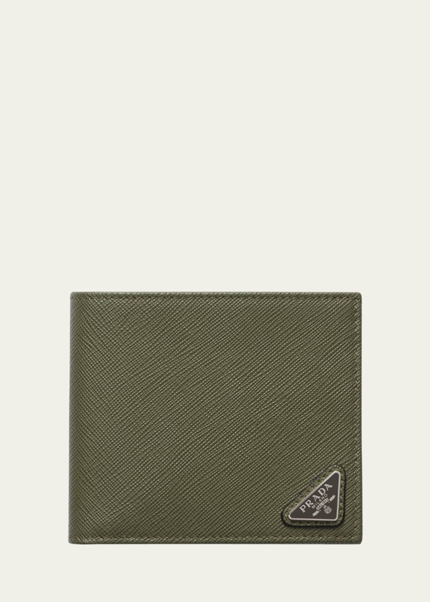 Prada Men's Saffiano Leather Triangle Logo Wallet Image 1 of 3
