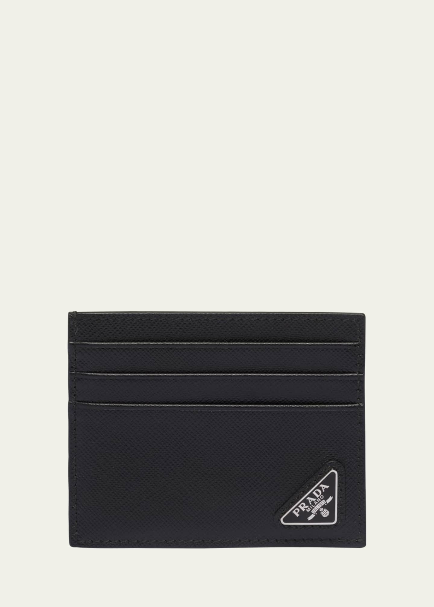 Prada Nero Saffiano Money Clip Wallet, Designer Brand