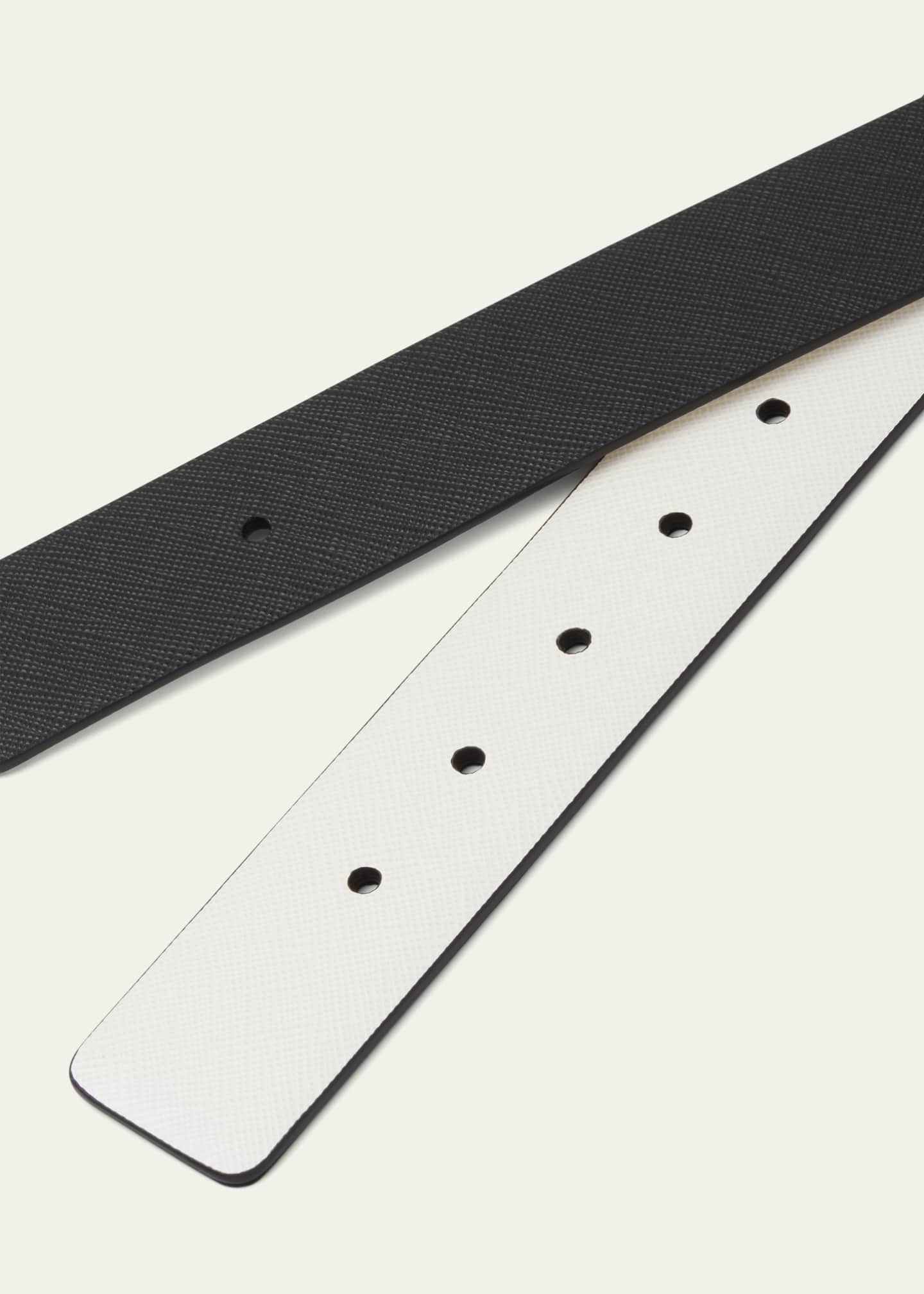 Prada Men's Reversible Saffiano Leather Belt Strap Image 4 of 4