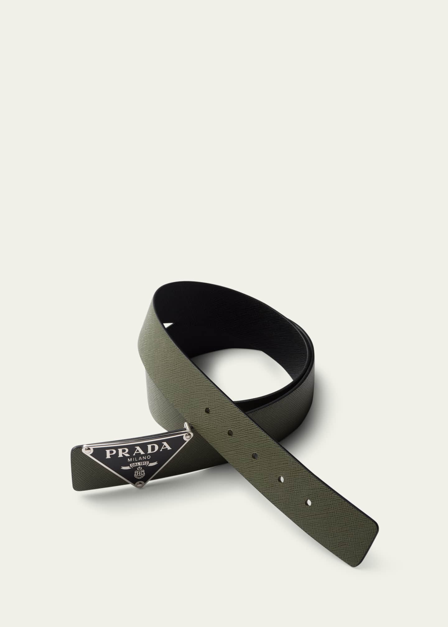 Prada Men's Reversible Saffiano Leather Belt Strap - Bergdorf Goodman