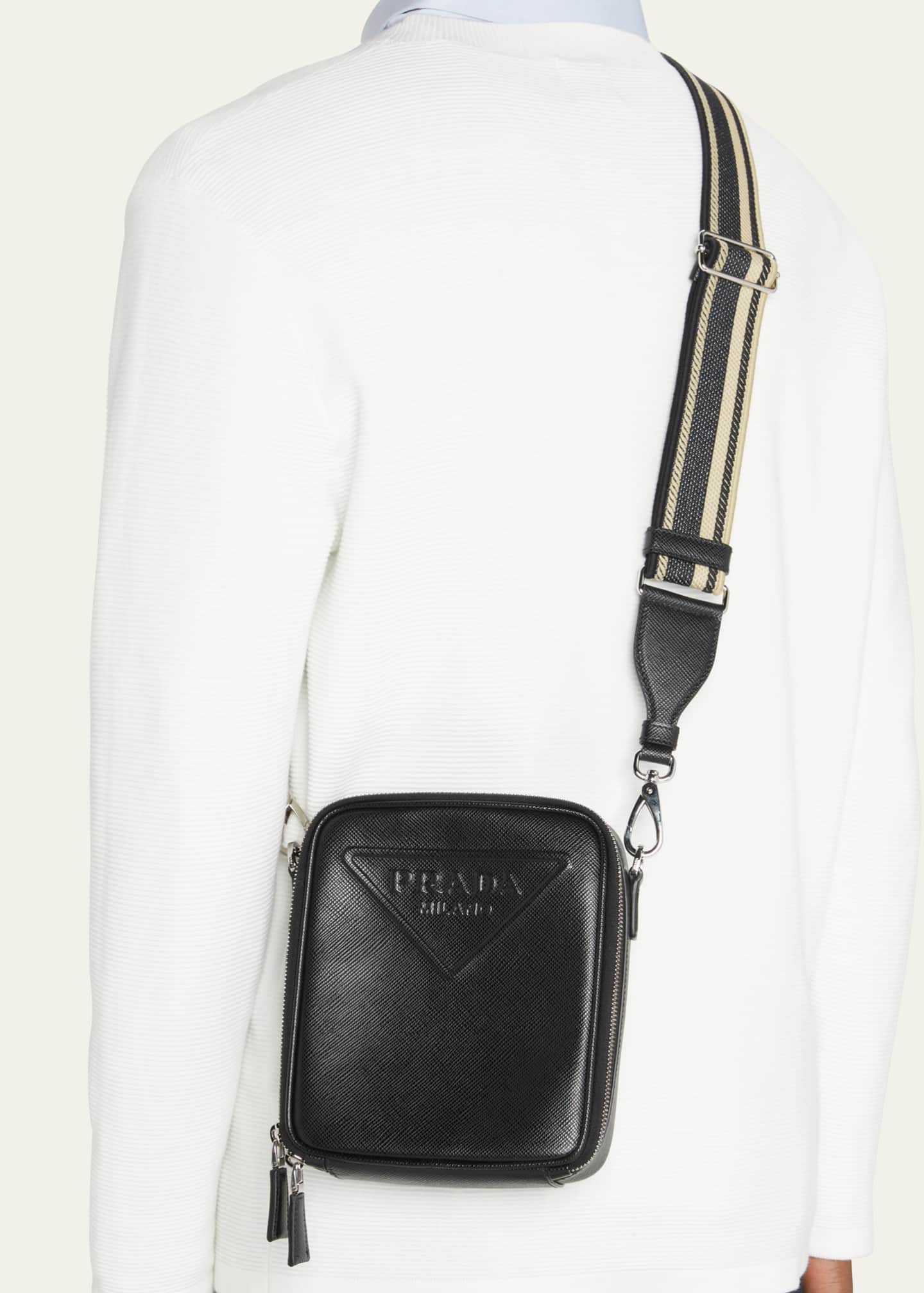 Prada Men's Saffiano Leather Shoulder Crossbody Bag Bergdorf Goodman