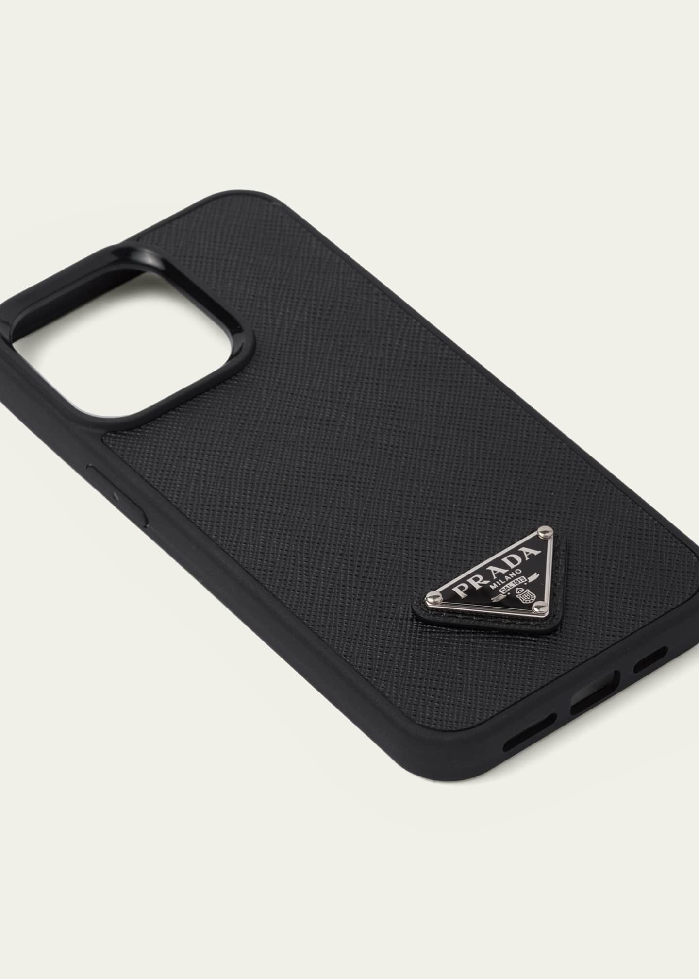 Prada Men's Saffiano Leather iPhone 13 Pro Phone Case - Bergdorf Goodman