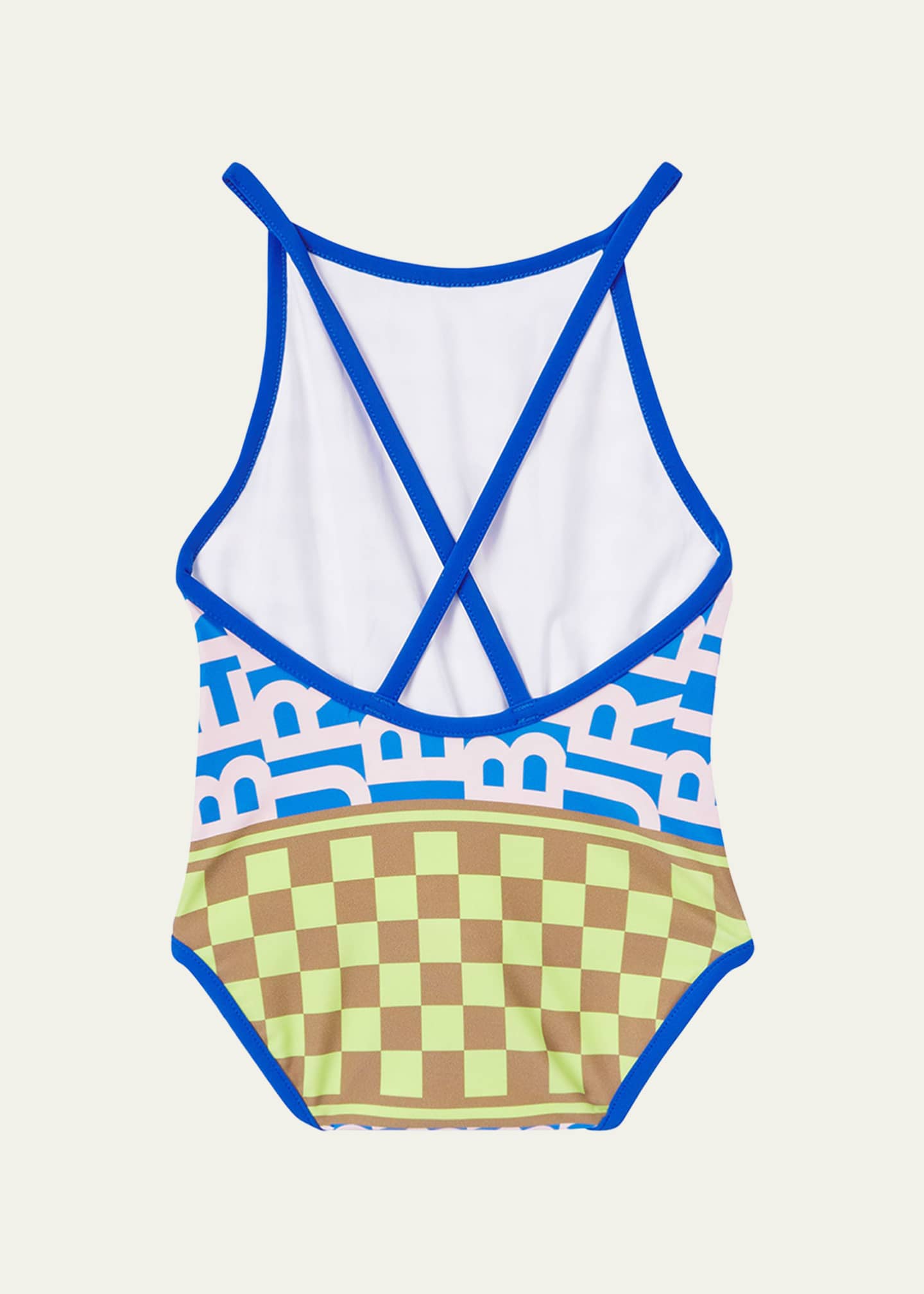 Burberry Girl's Sandie Logo OnePiece Swimsuit, Size 314 Bergdorf