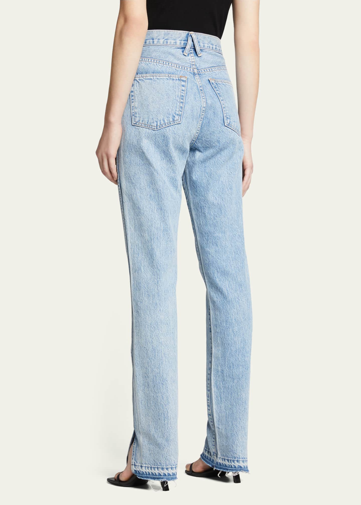 SLVRLAKE Sierra Twisted Slim Straight Jeans w/ Splits - Bergdorf Goodman