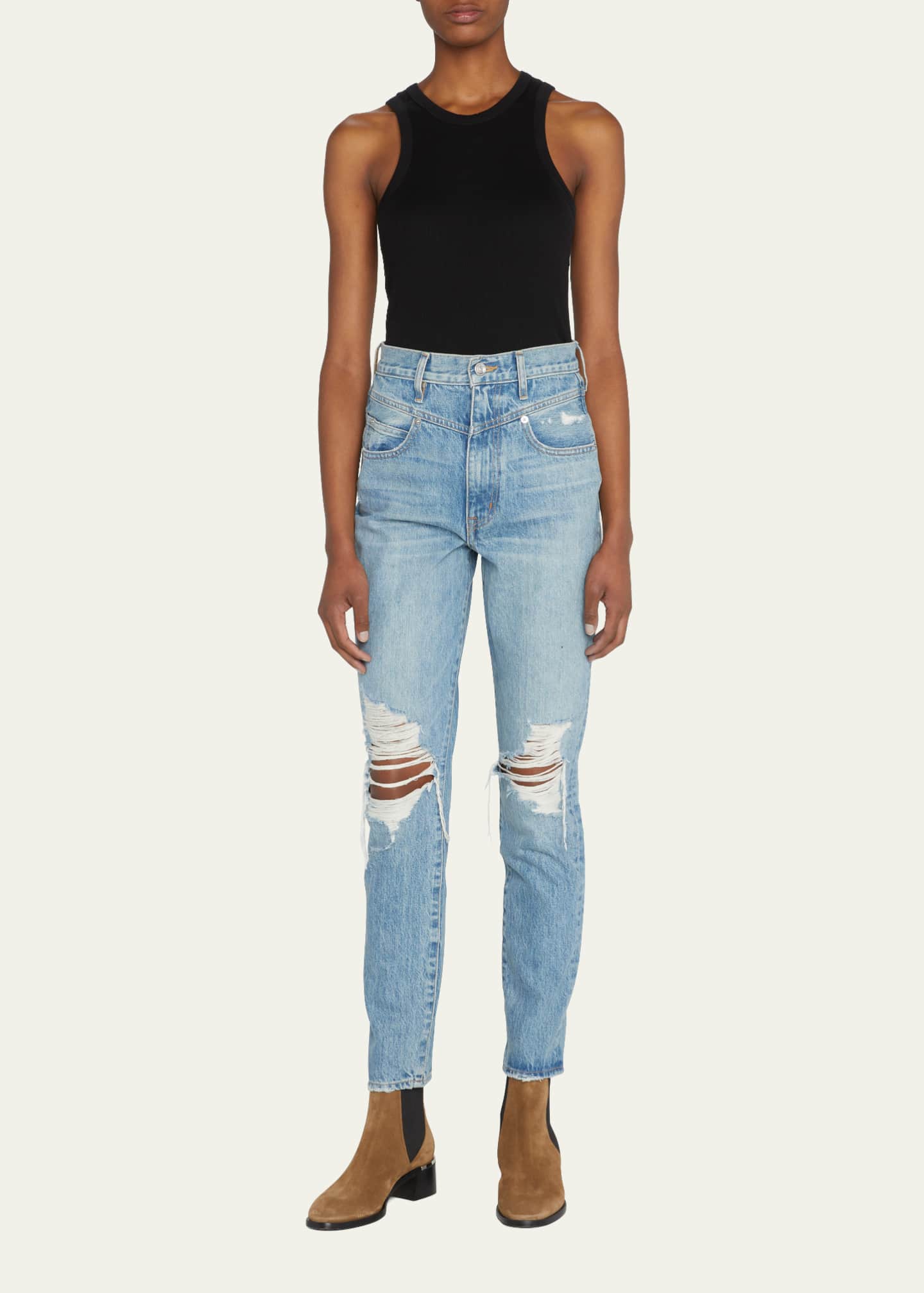 SLVRLAKE Beatnik DoubleYoke HighRise Slim Rigid Jeans Bergdorf Goodman