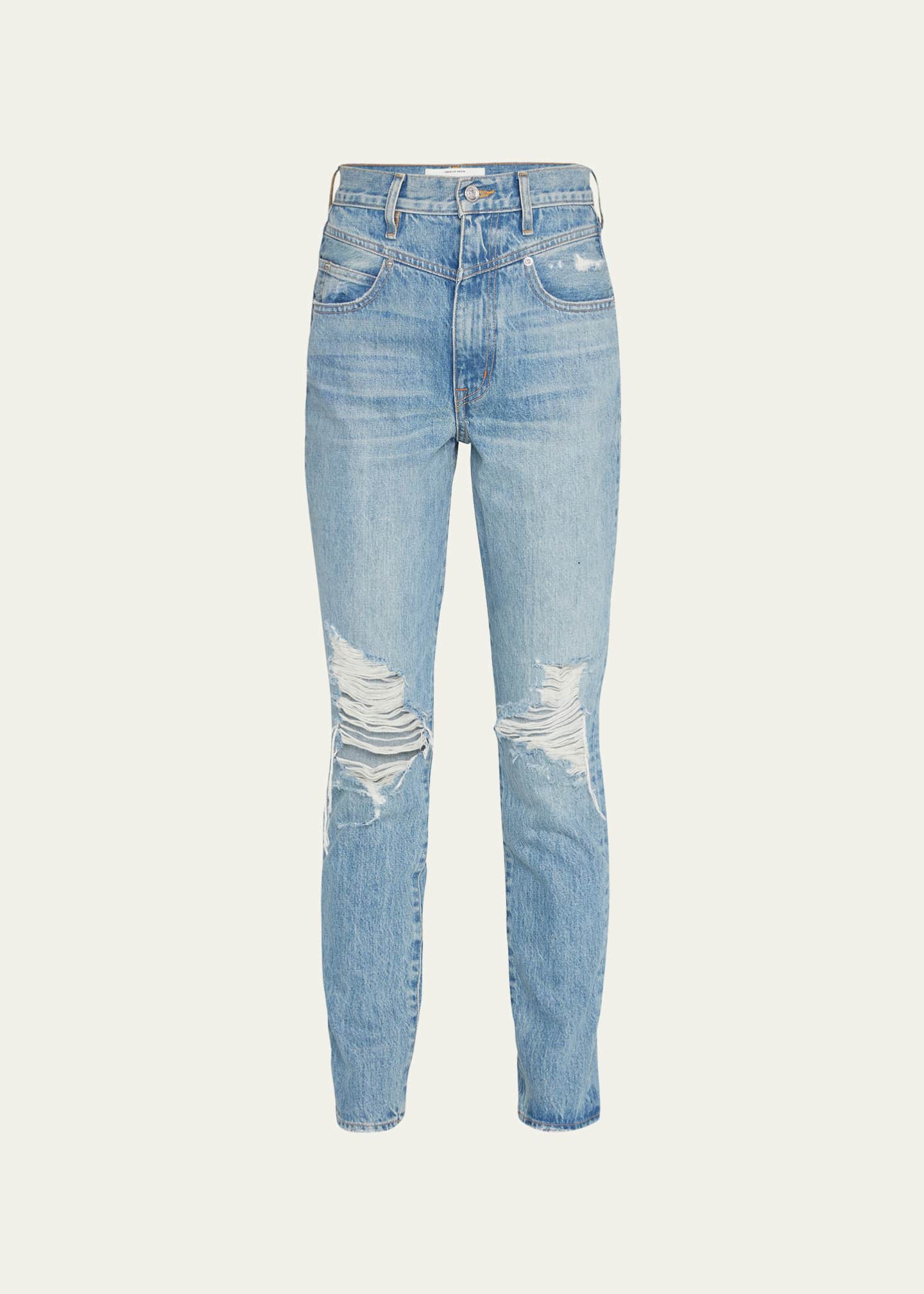 SLVRLAKE Beatnik DoubleYoke HighRise Slim Rigid Jeans Bergdorf Goodman