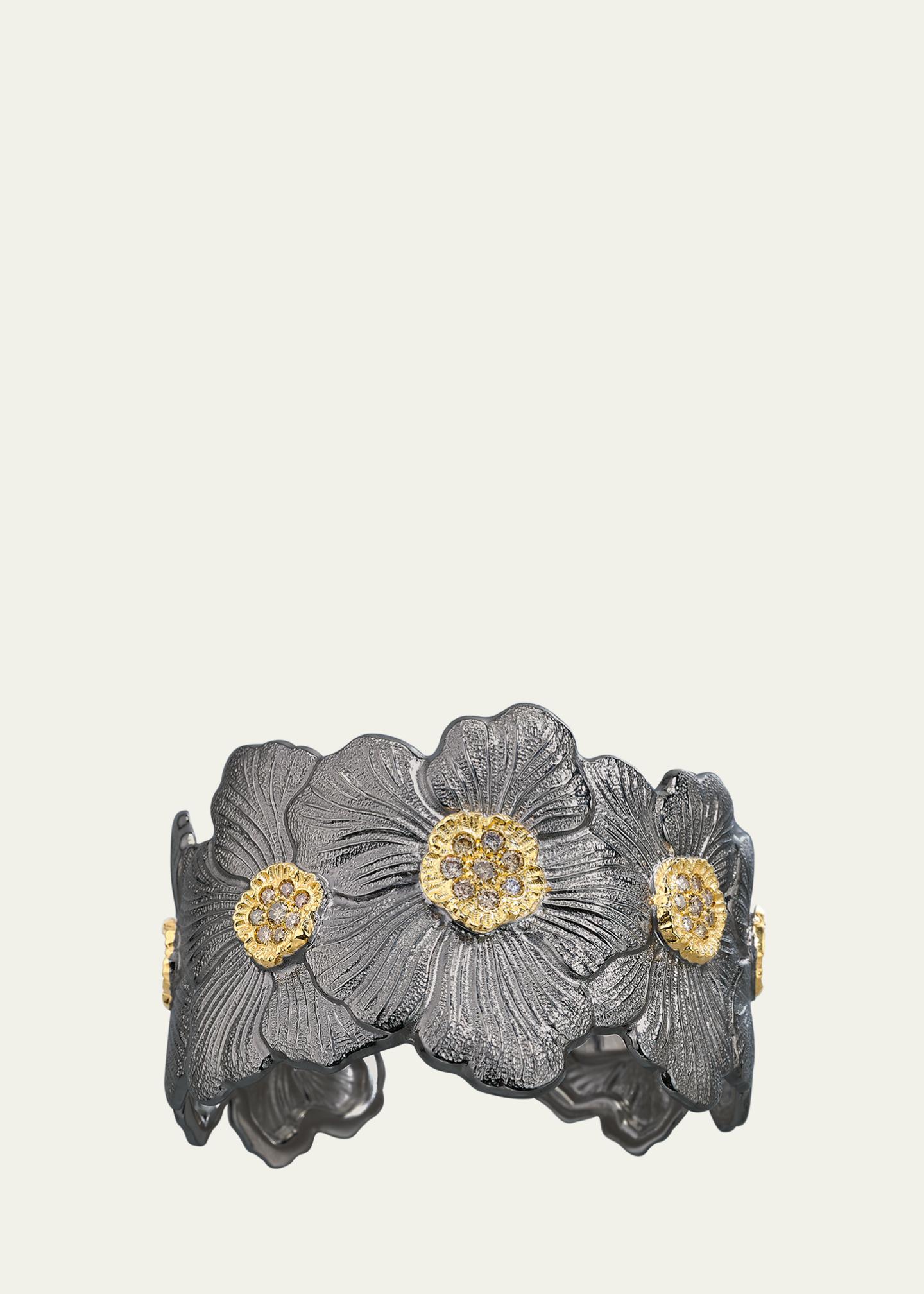 Buccellati Blossom Gardenia Cuff in Burnished Silver - Bergdorf