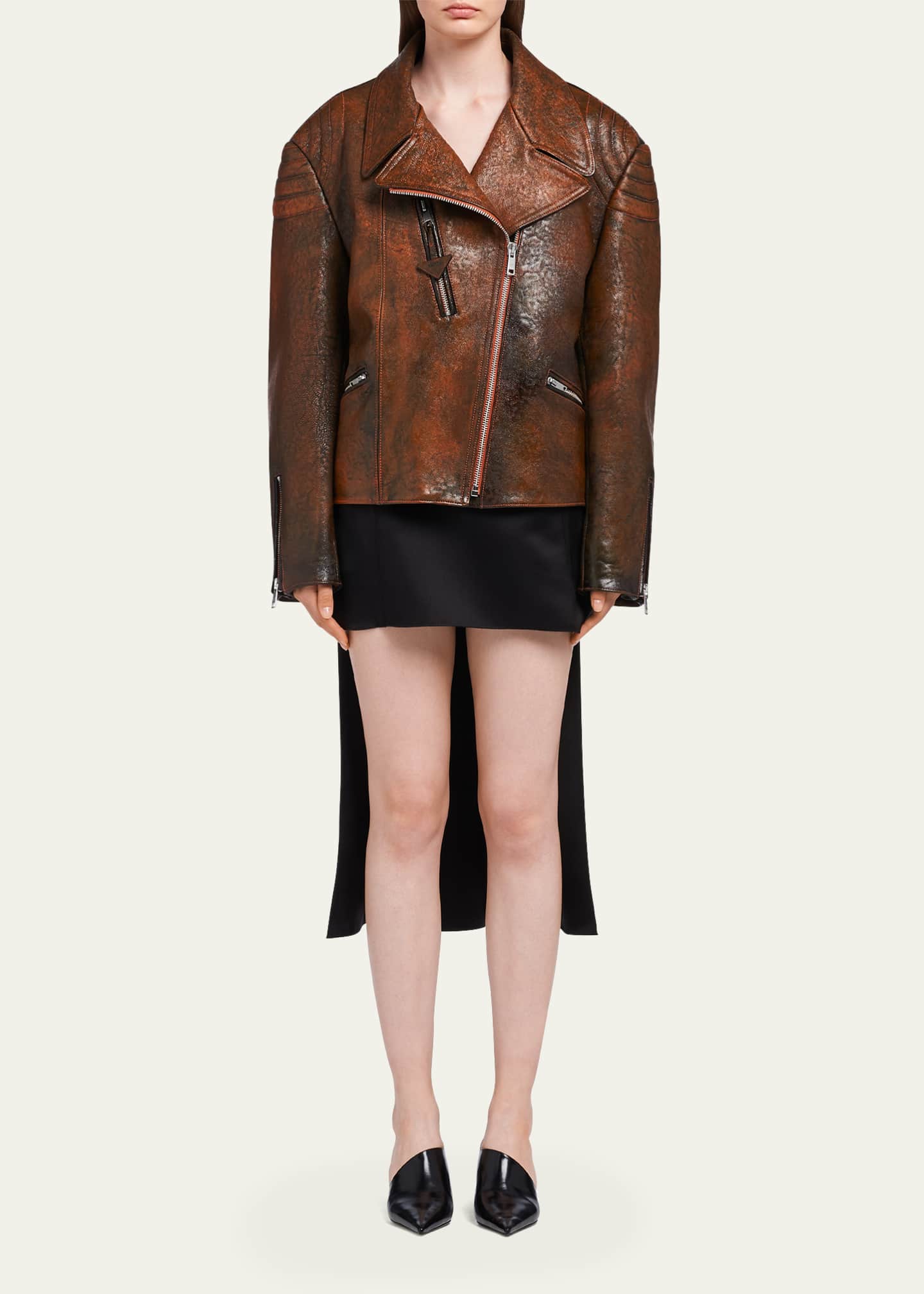 Prada Vitello Leather bIKERJacket