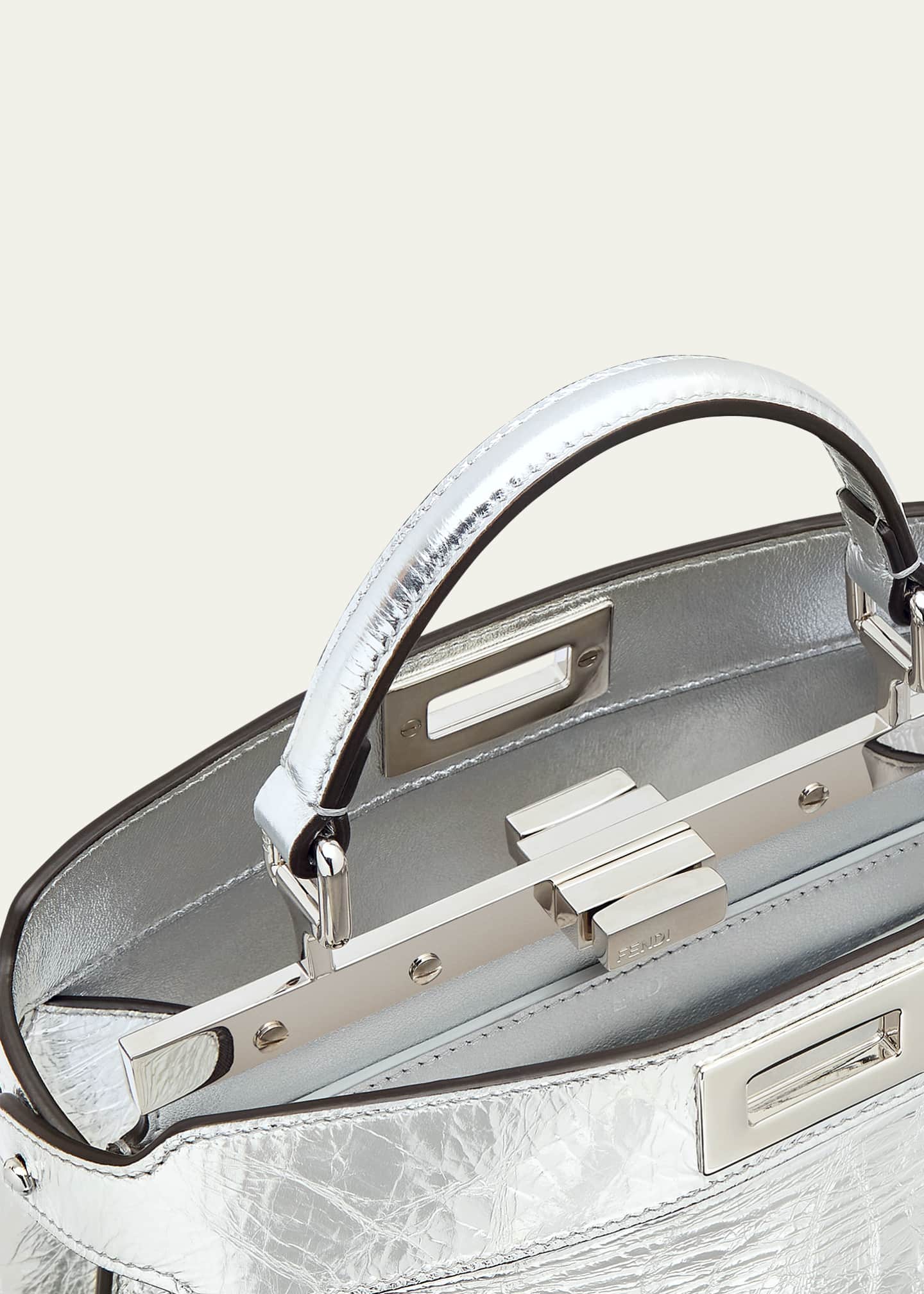 Fendi Peekaboo Small Laminated Top-Handle Bag Image 3 of 3