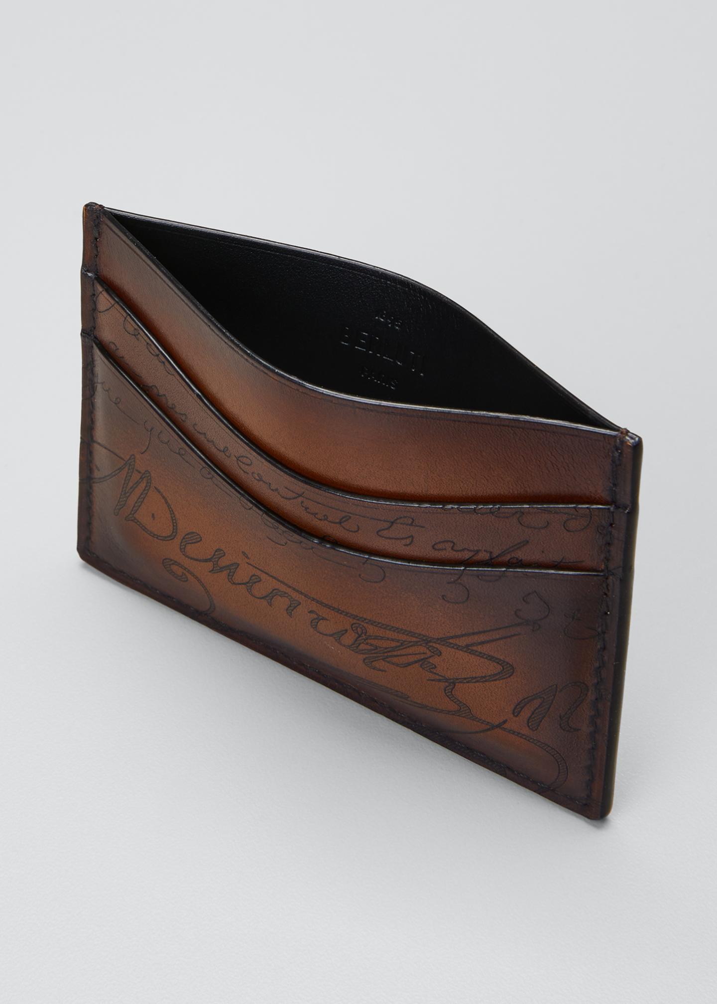Berluti Men's Bambou Scritto Leather Card Case - Bergdorf Goodman