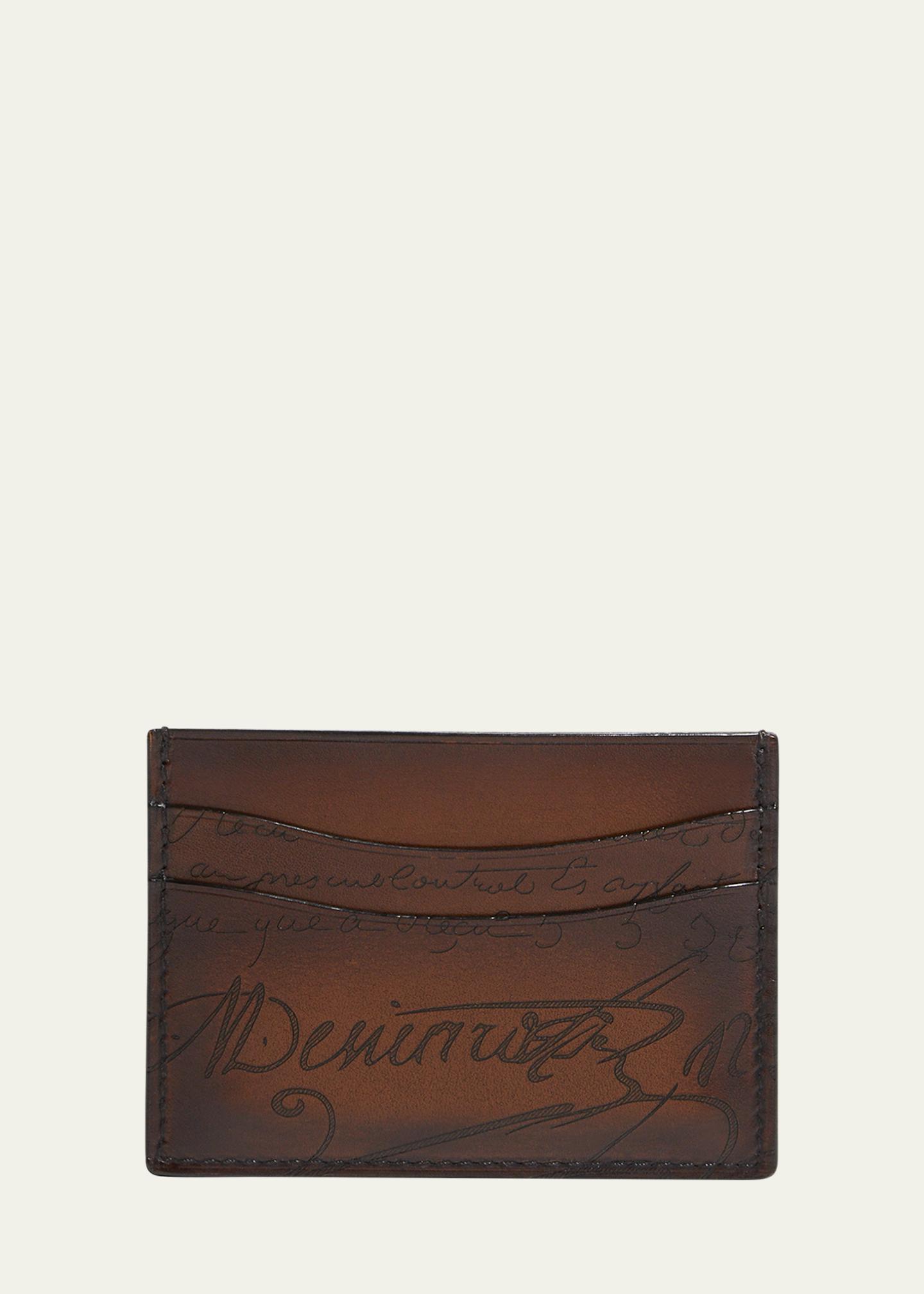 Berluti Men's Bambou Scritto Leather Card Case - Bergdorf Goodman