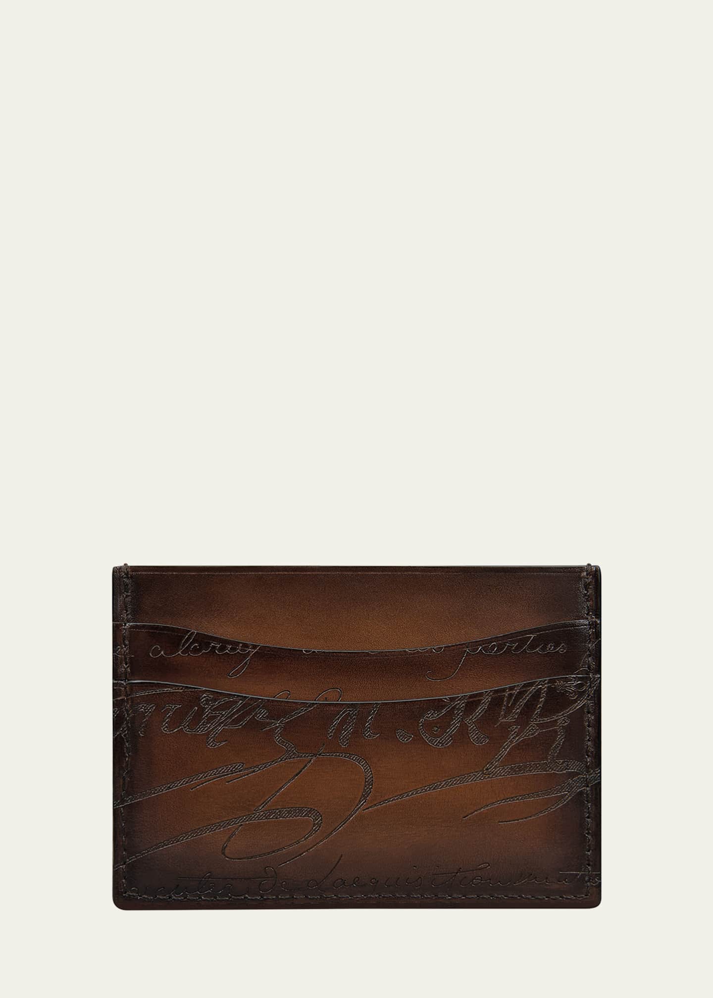 Berluti Men's Bambou Scritto Leather Card Case - Bergdorf Goodman