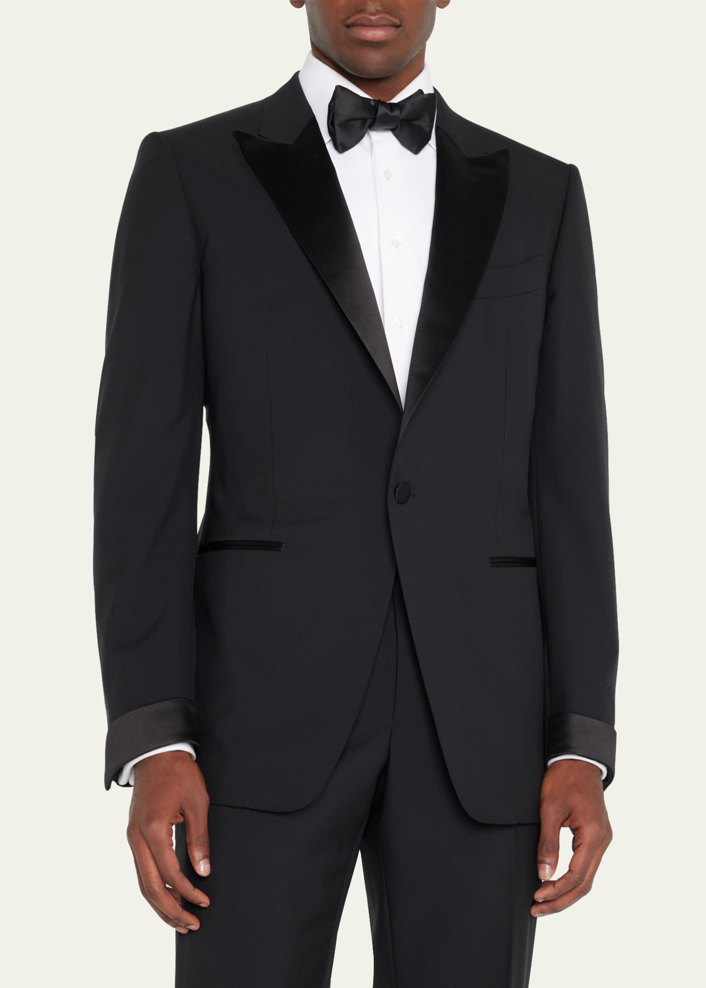 TOM FORD Men s Solid Wool Peak Tuxedo