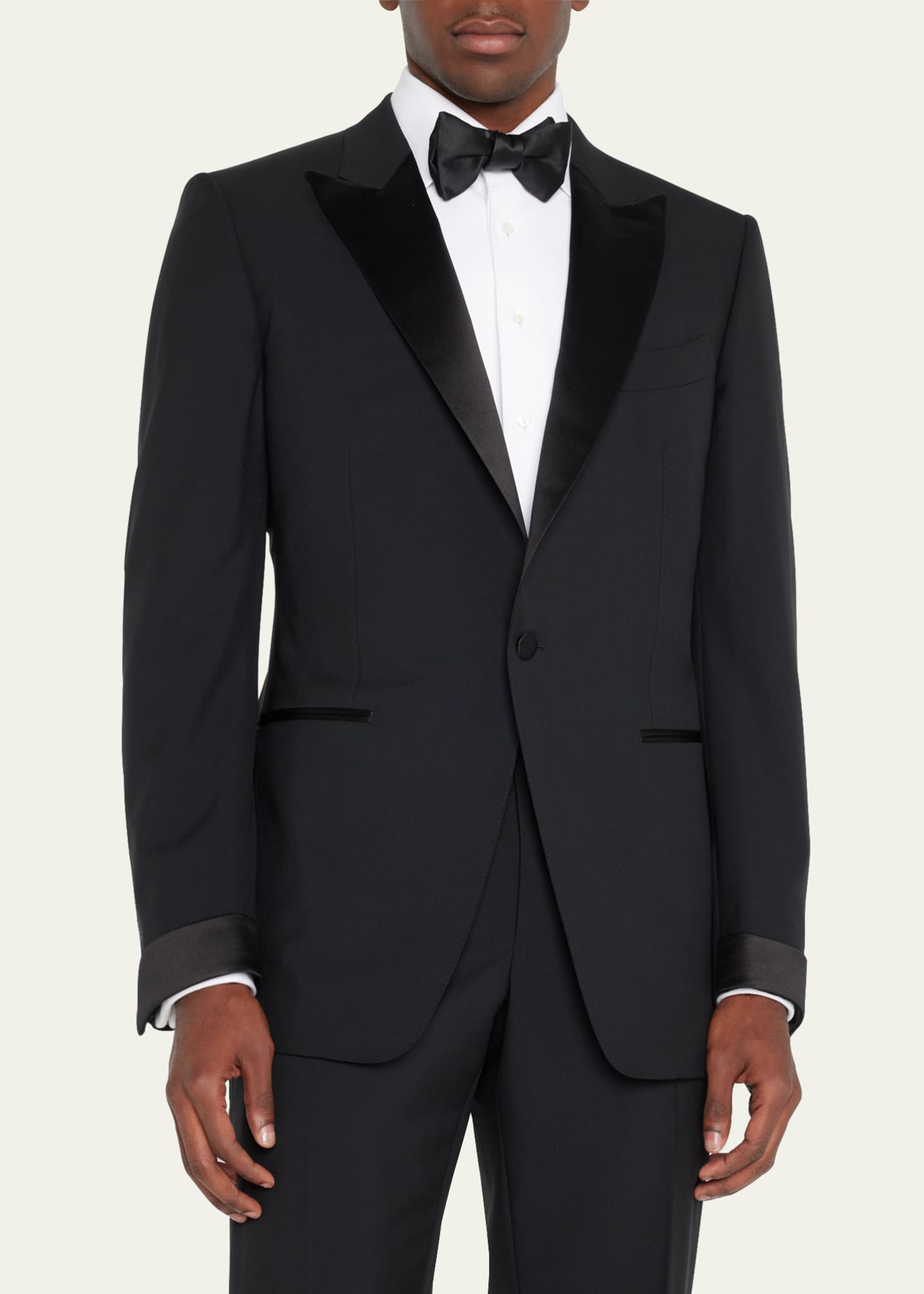 TOM FORD Men's Solid Wool Peak Tuxedo - Bergdorf Goodman