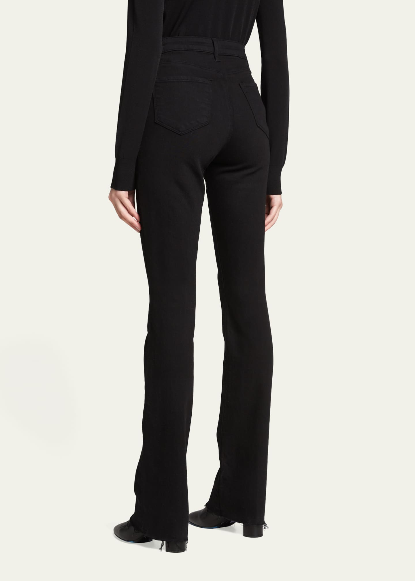 L'Agence Ruth High-Rise Straight Jeans w/ Raw Hem Image 3 of 5
