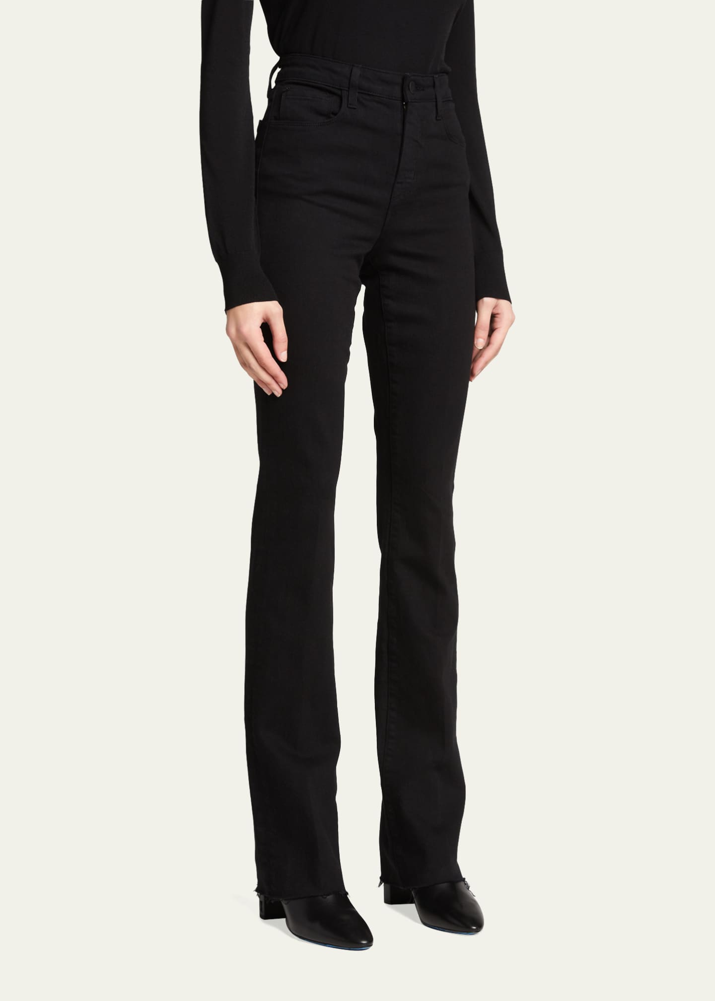 L'Agence Ruth High-Rise Straight Jeans w/ Raw Hem Image 4 of 5
