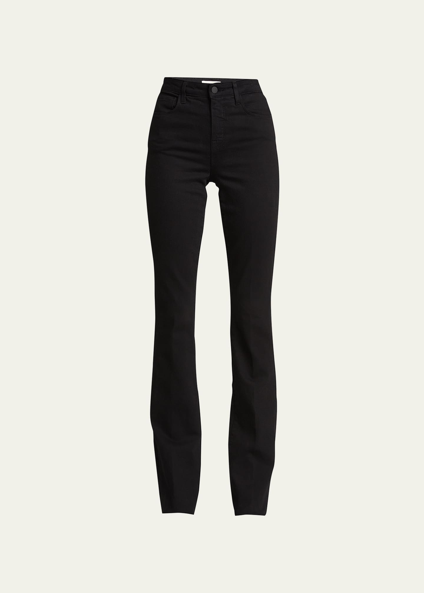 L'Agence Ruth High-Rise Straight Jeans w/ Raw Hem - Bergdorf Goodman