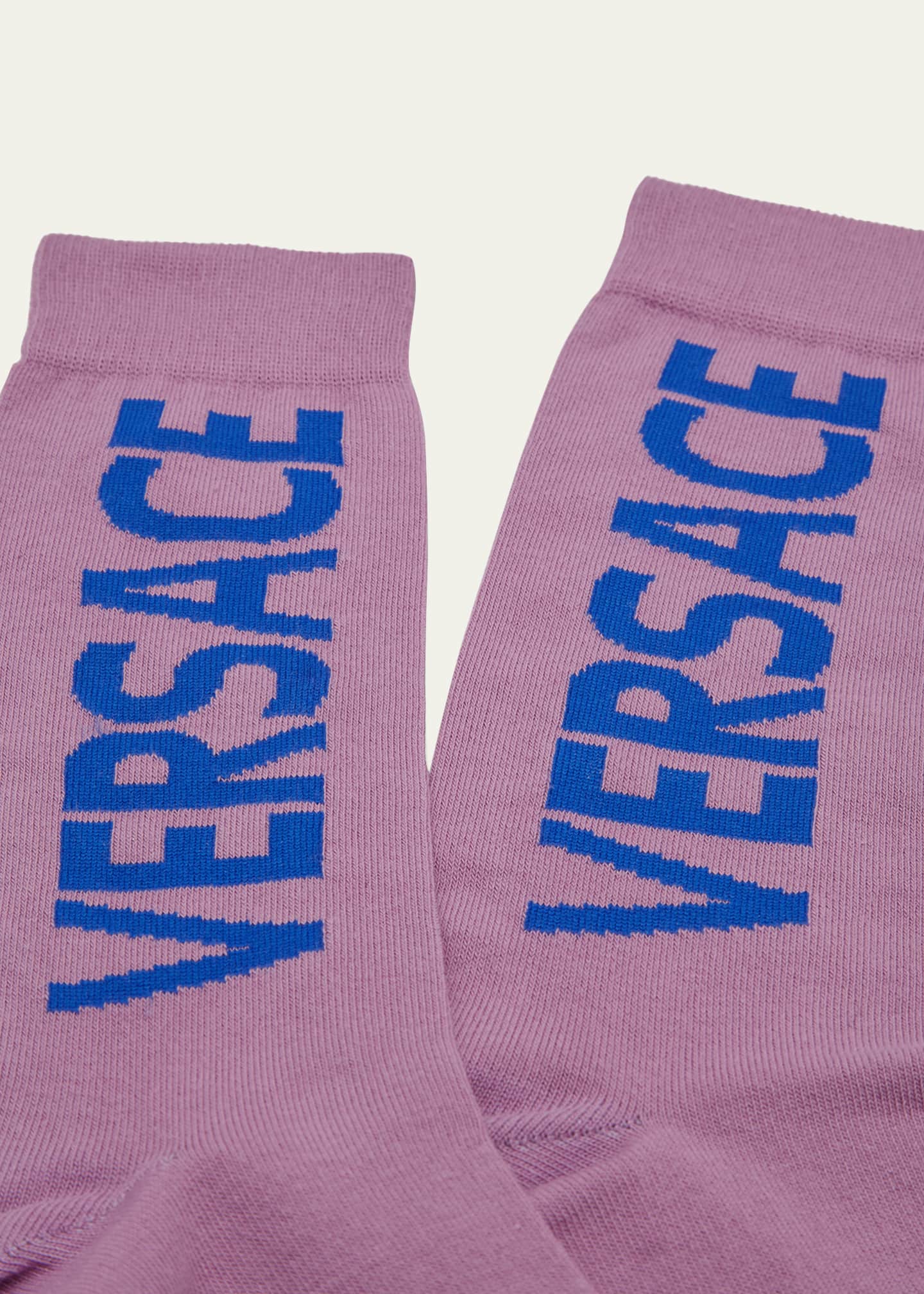 Versace Men's Logo Crew Socks Bergdorf Goodman