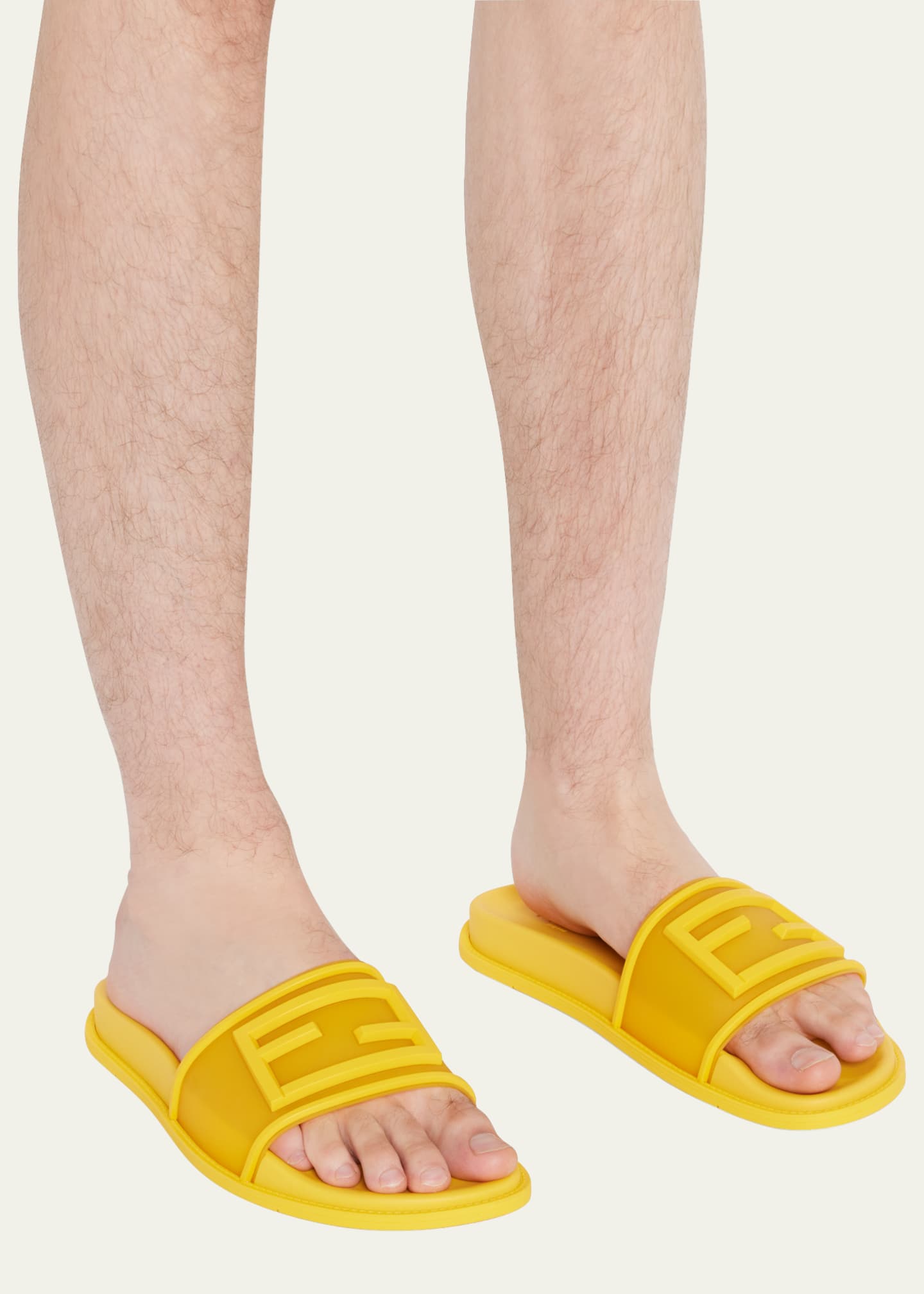 Fendi Men's FF Rubber Slide Sandals Bergdorf Goodman
