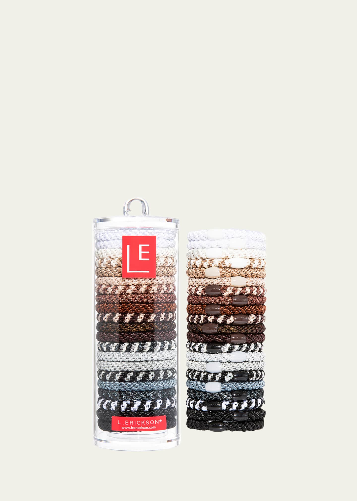 L. Erickson Grab & Go Pony Elastics Luxe Tube, Set of 21