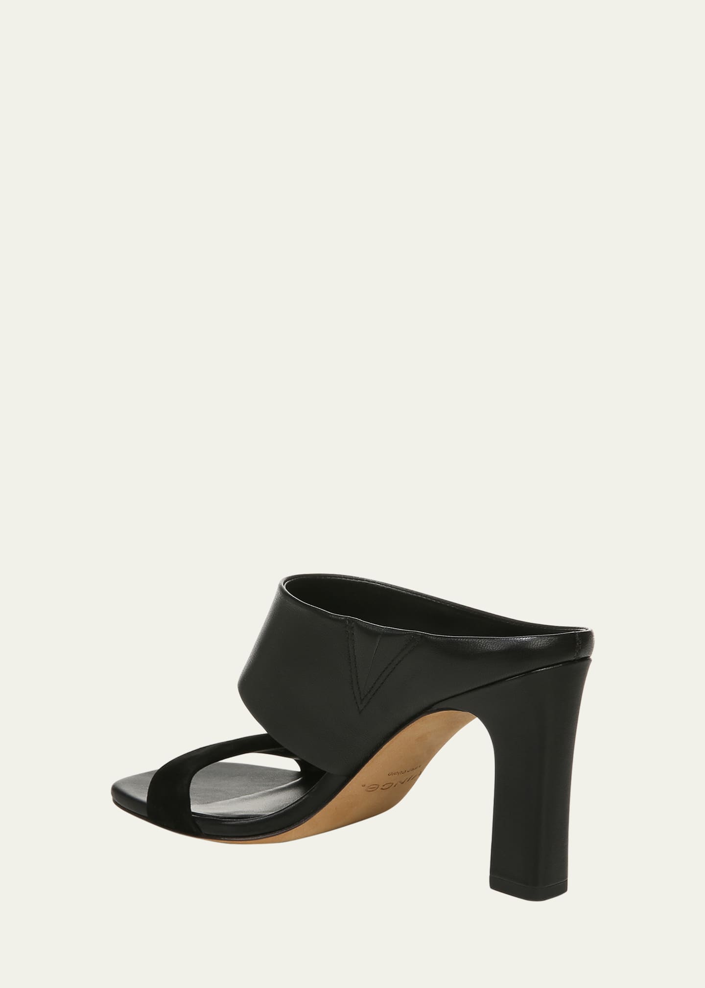 Vince Quinn Leather Two Band Mule Sandals - Bergdorf Goodman