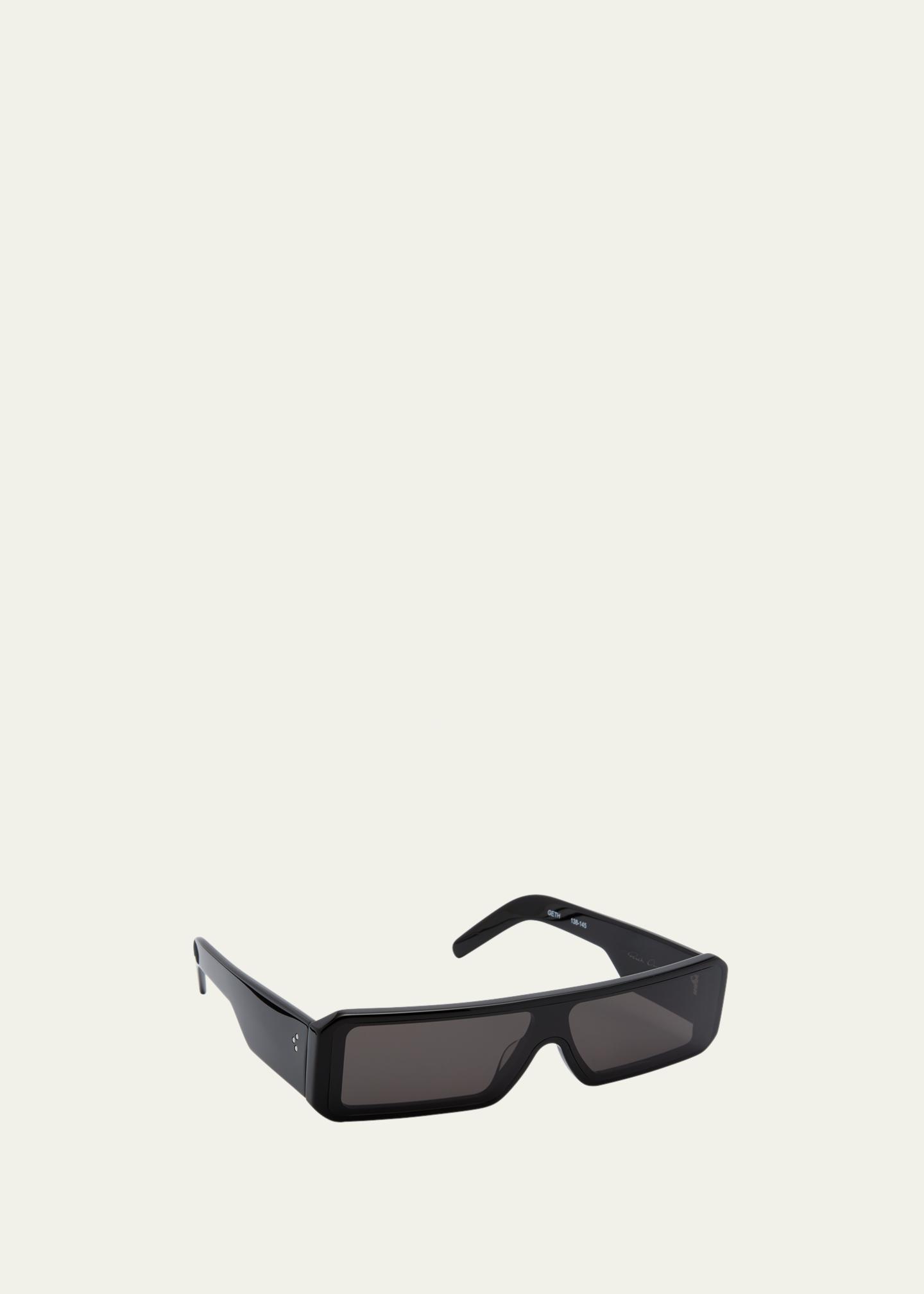 Rick Owens Men's Gethshades Acetate Rectangle Sunglasses
