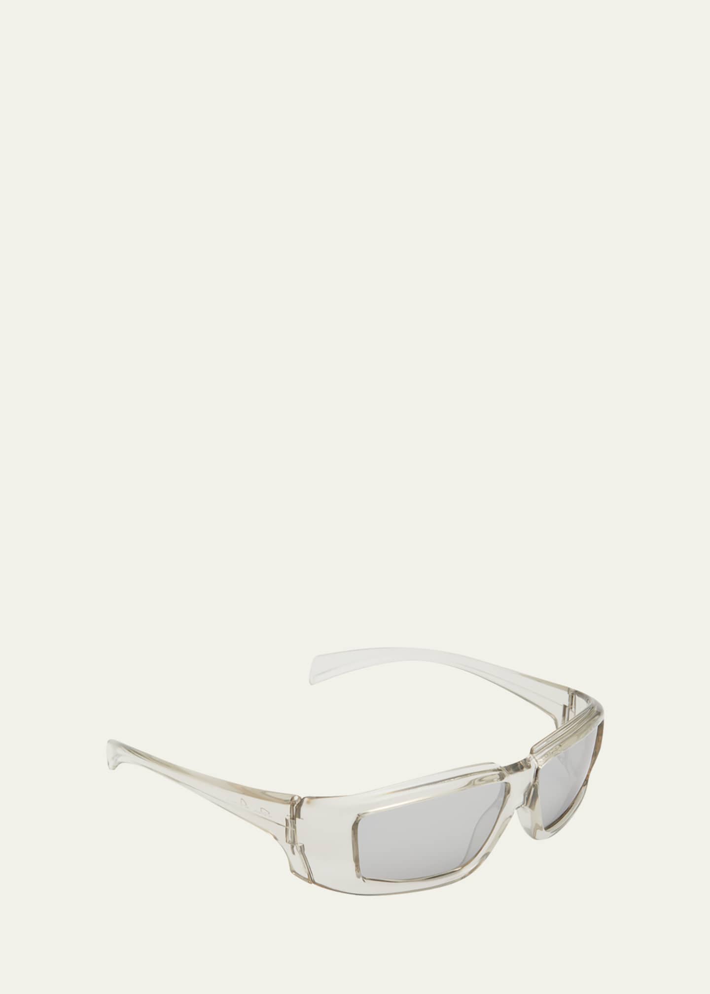 Rick Owens Men's Rick Clear Frame Square Sunglasses Image 2 of 4