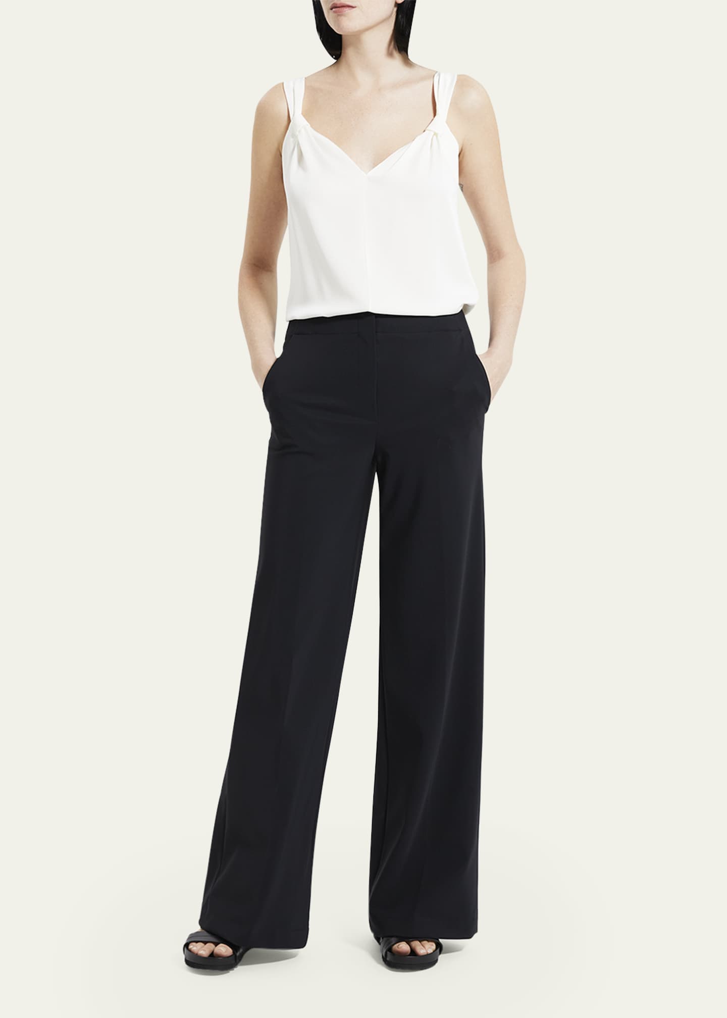 Theory Terena Precision Ponte Cropped Wide-Leg Pants - Bergdorf Goodman