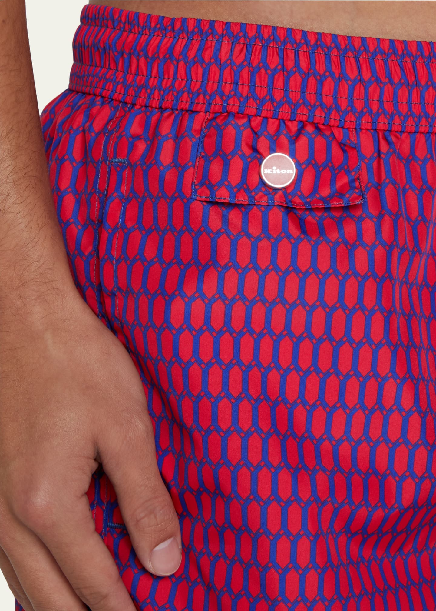 Kiton Men's Herringbone Swim Trunks Bergdorf Goodman