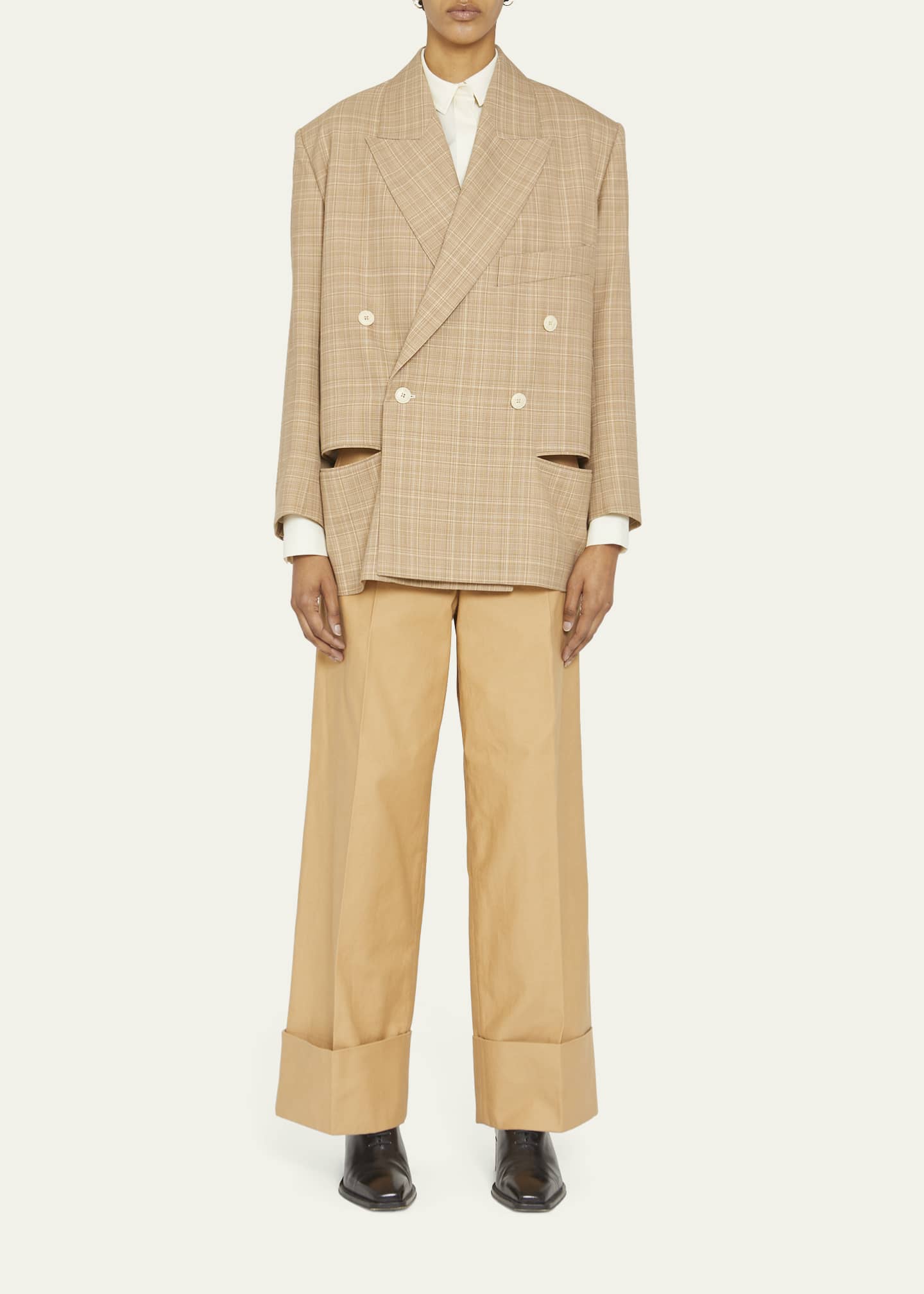 Quira Plaid Double-Breasted Wool Tailored Blazer - Bergdorf Goodman