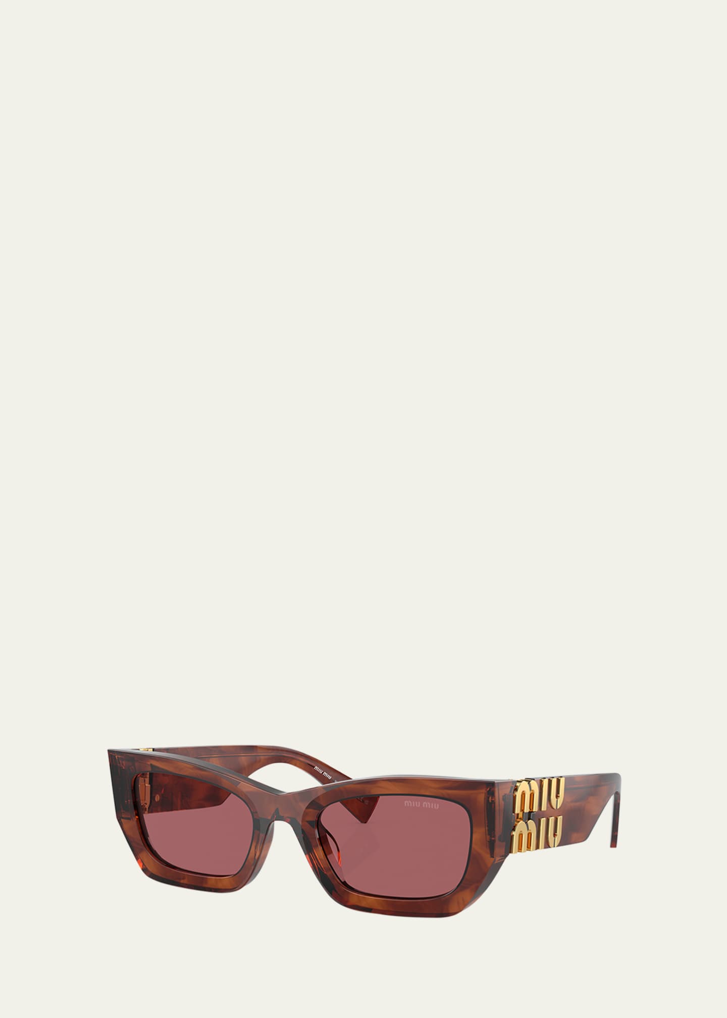 Miu Miu Logo Rectangle Acetate Sunglasses Image 2 of 3