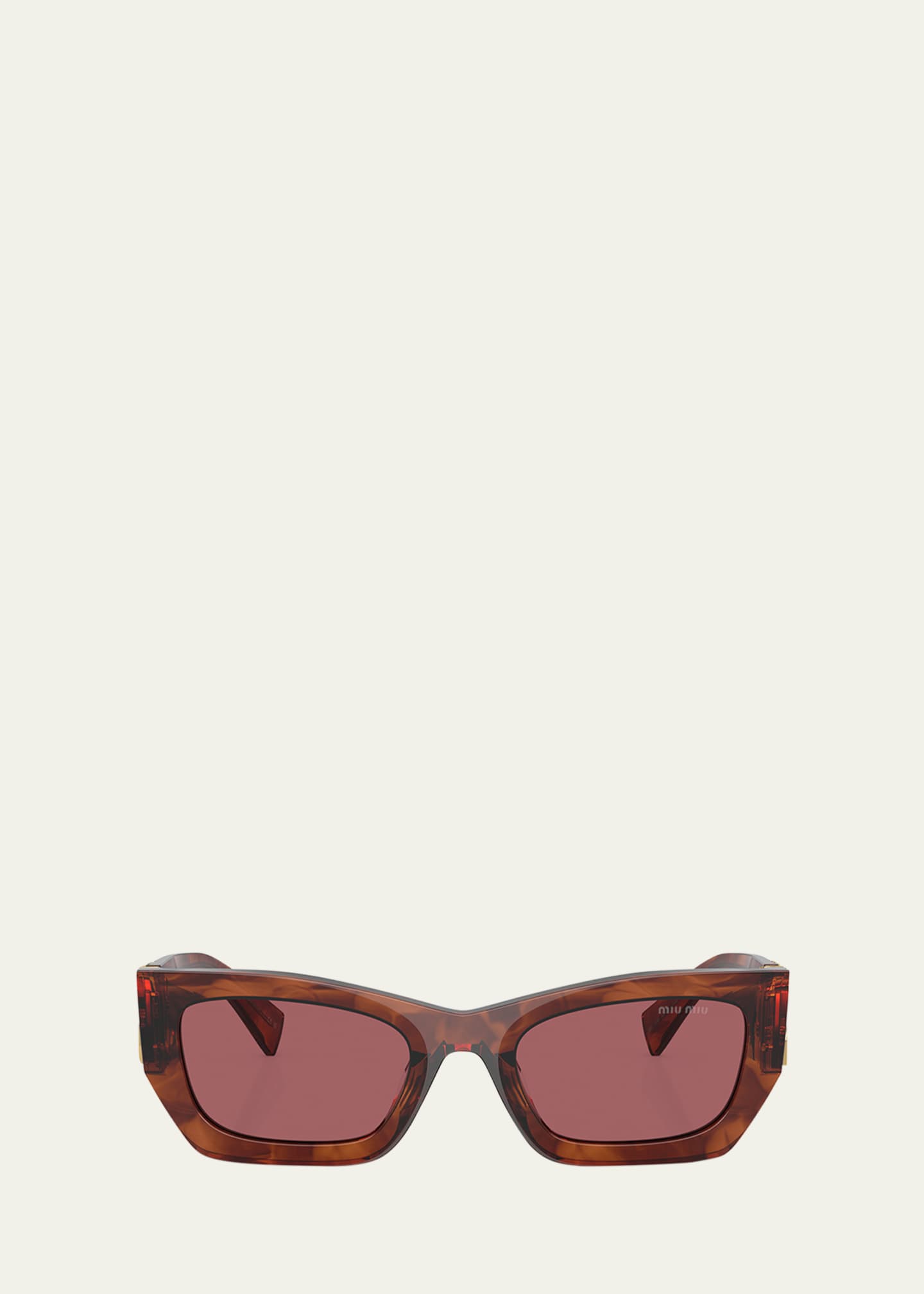 Miu Miu Logo Rectangle Acetate Sunglasses Image 1 of 3
