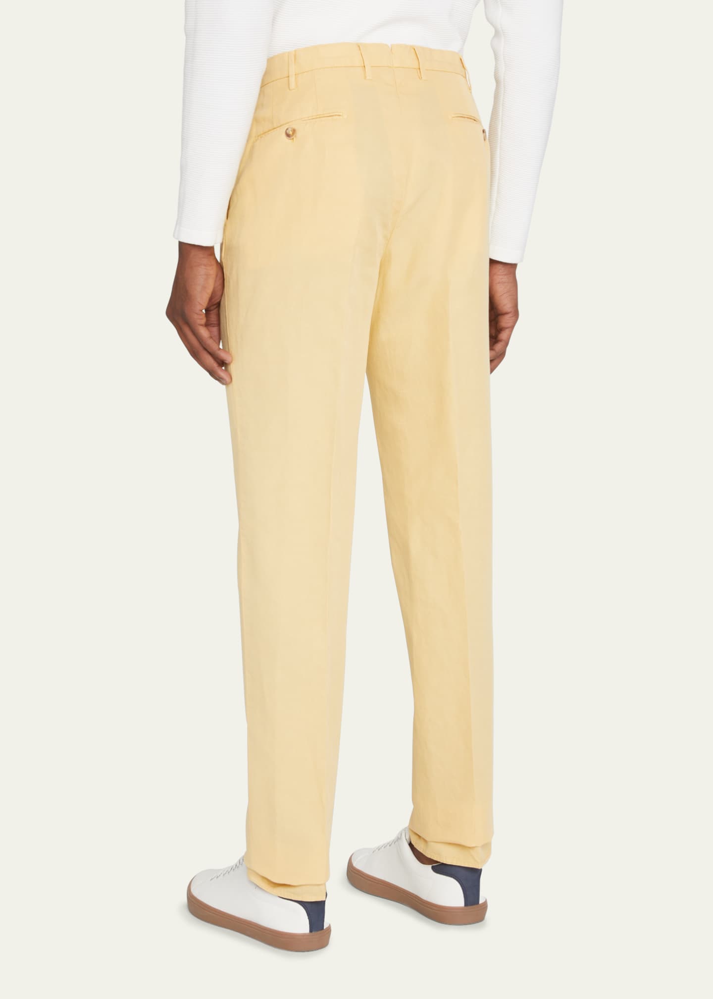 Slim-Fit Linen Trousers - white - IT 44