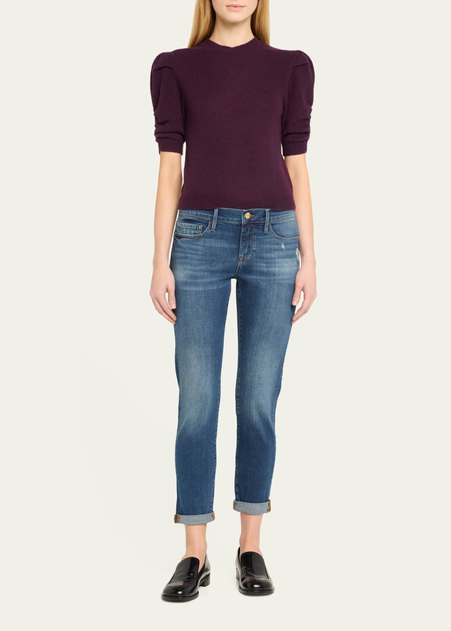 FRAME Le Garcon Cropped Boyfriend Jeans Image 2 of 5