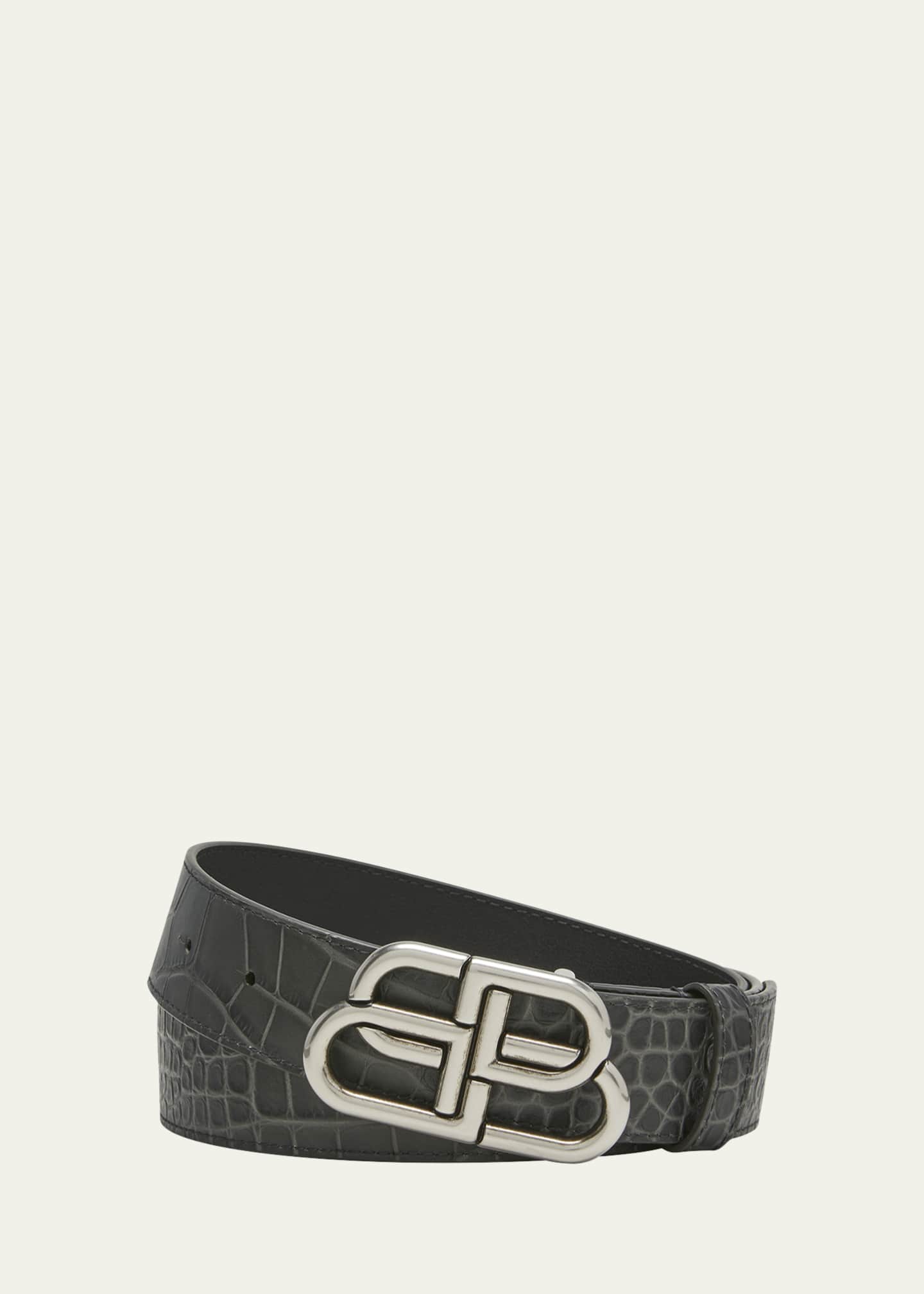 Foresee Ooze automat Balenciaga Men's BB-Logo Leather Belt - Bergdorf Goodman