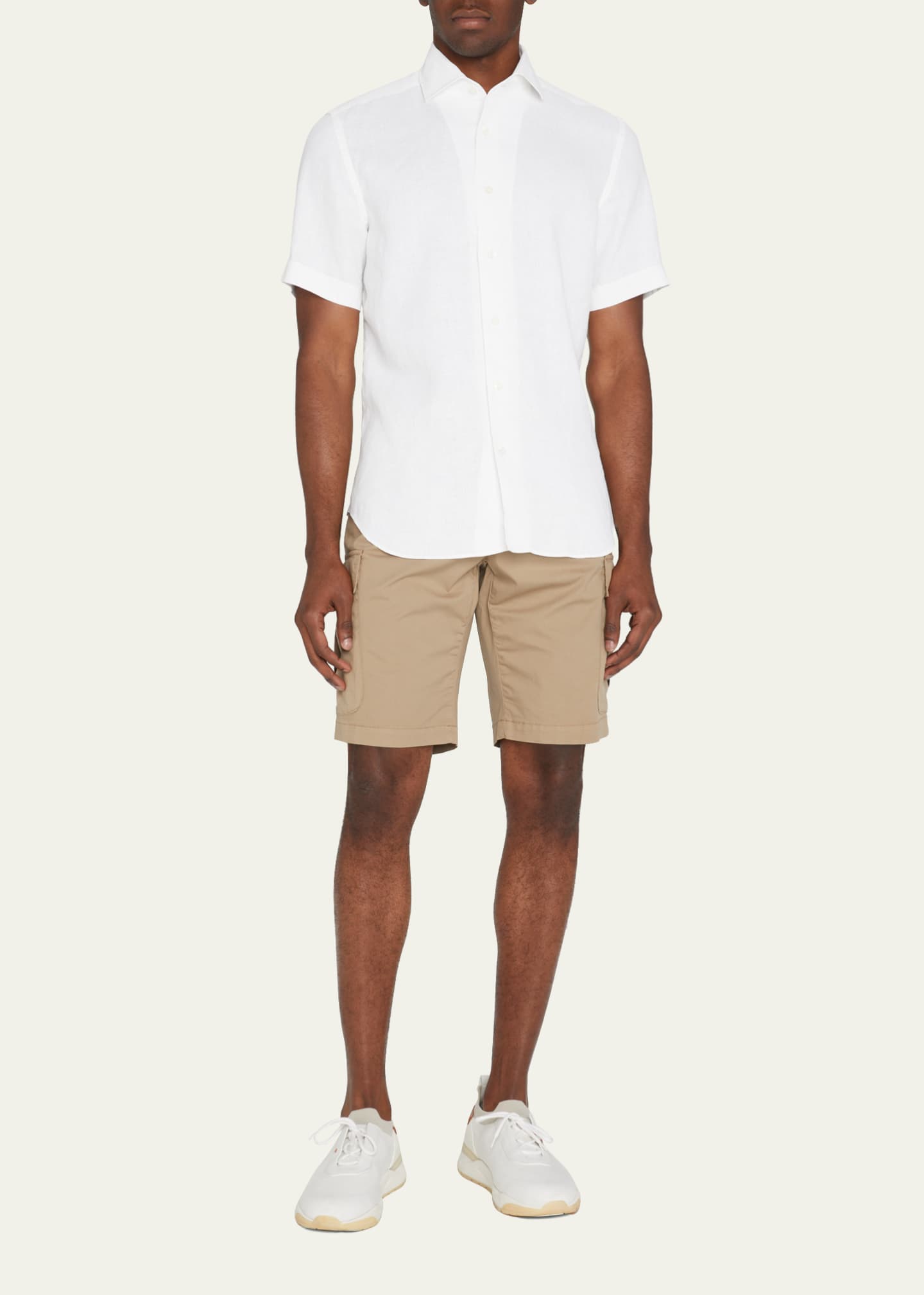 Corneliani Men's Cotton-Stretch Sport Shirt Image 2 of 5