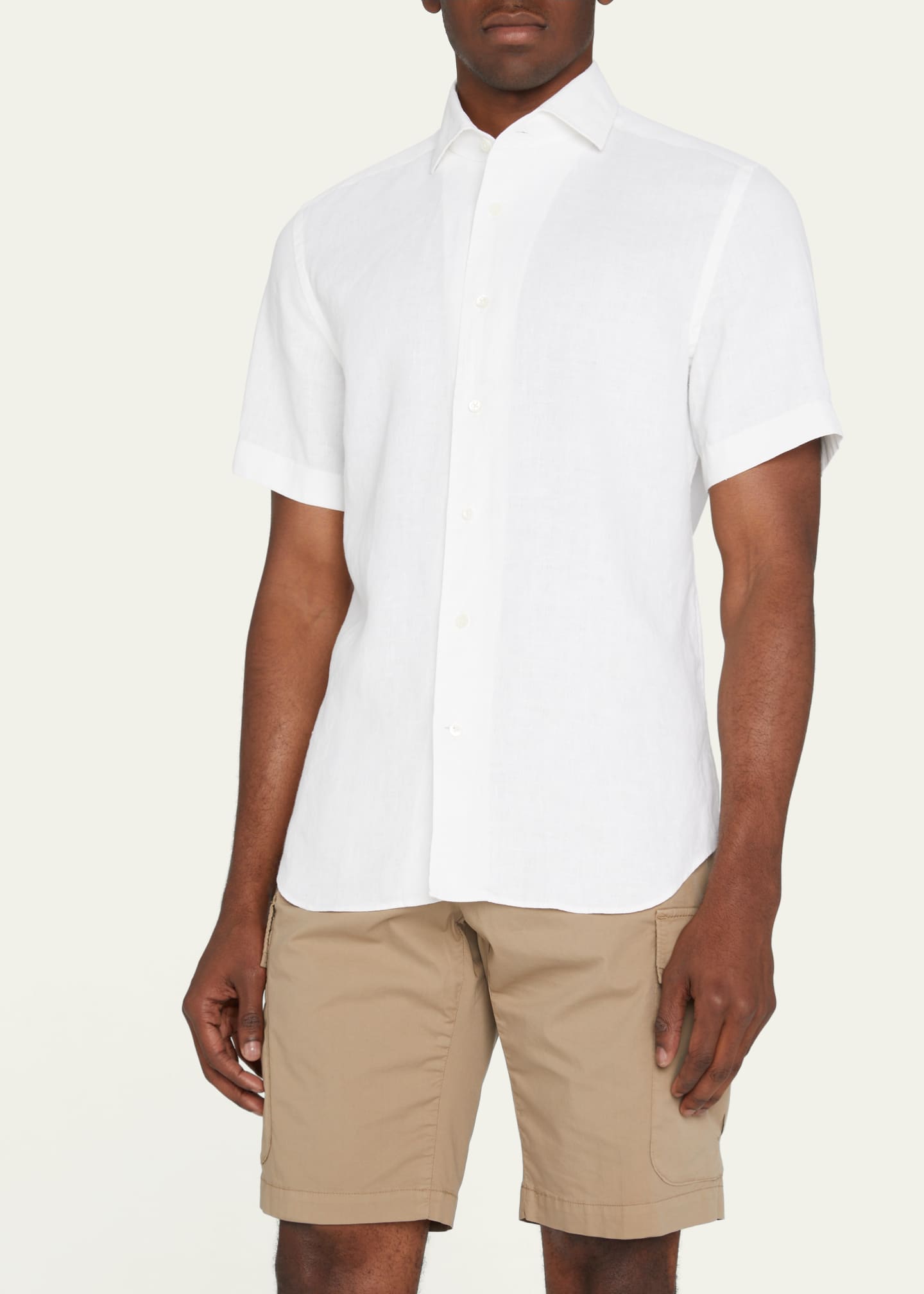 Corneliani Men's Cotton-Stretch Sport Shirt Image 4 of 5