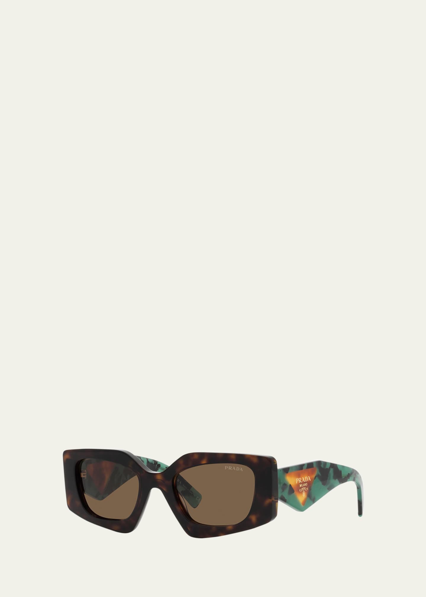 Prada Multicolor Rectangle Acetate Sunglasses