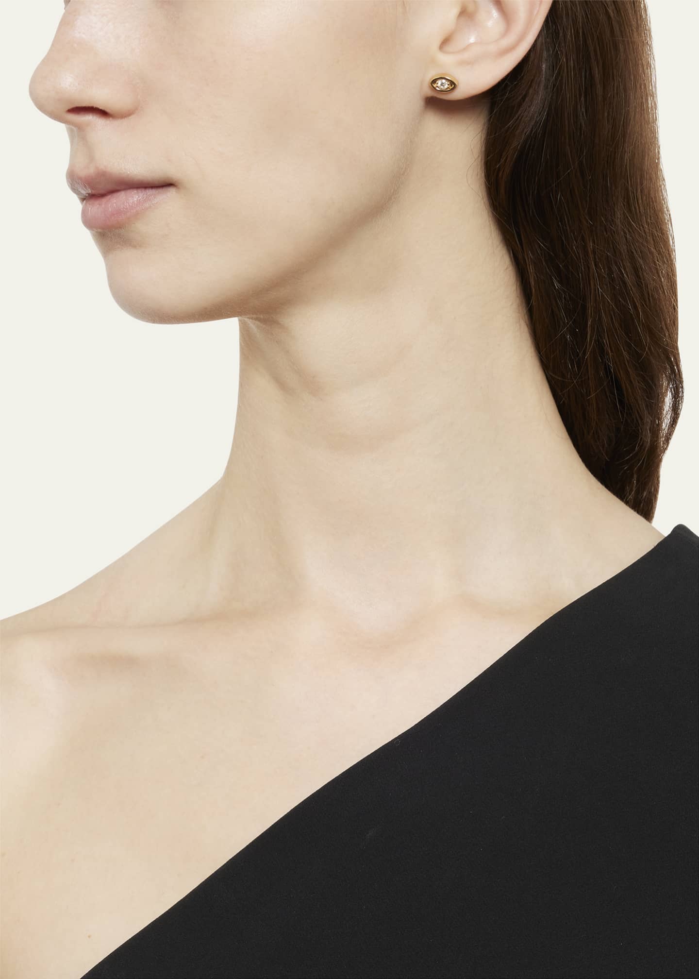 Sydney Evan Yellow Gold Diamond Center Evil Eye Stud Earring, Single