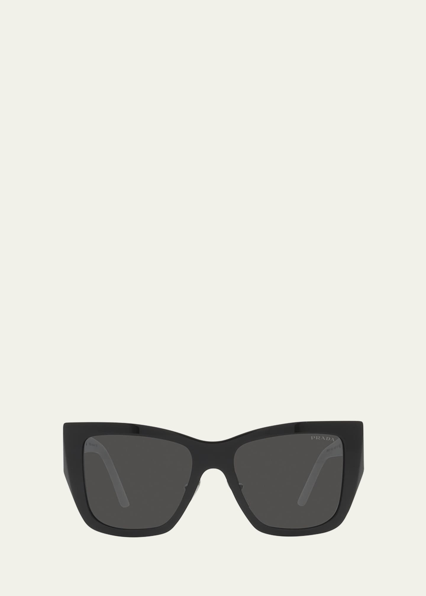 Square acetate clearance and metal sunglasses