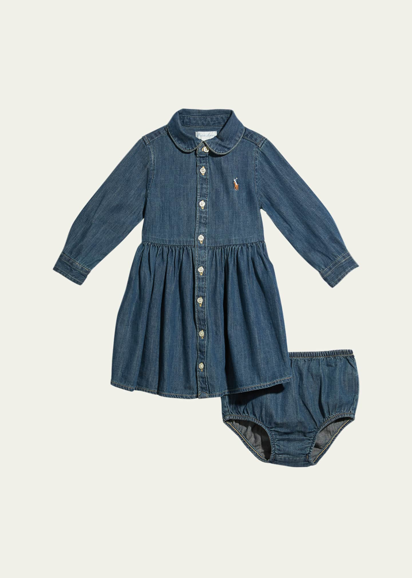 Ralph Lauren Childrenswear Girl's Belted Fit-and-Flare Denim