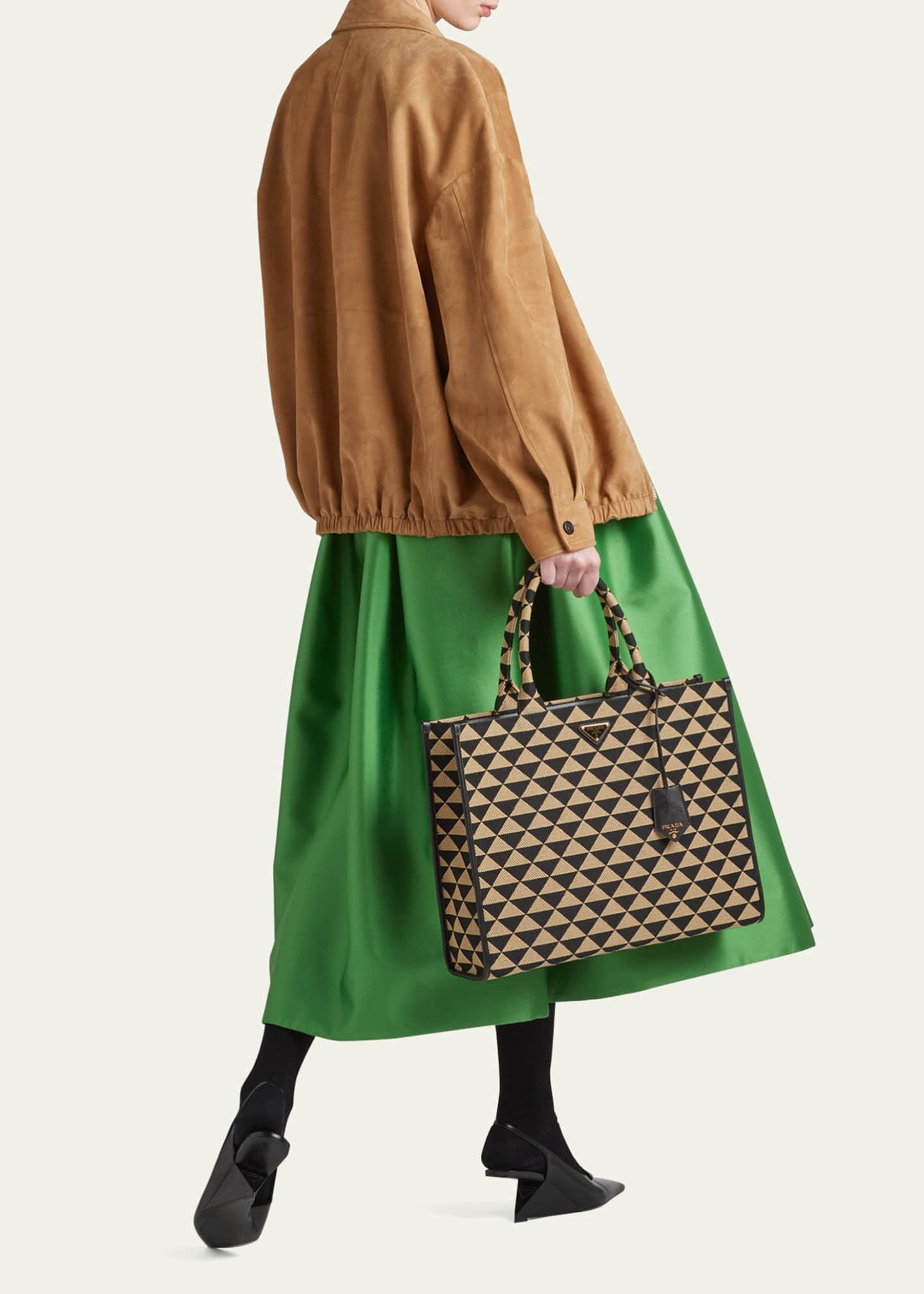 Prada Jacquard Triangle Tote Bag – Cettire