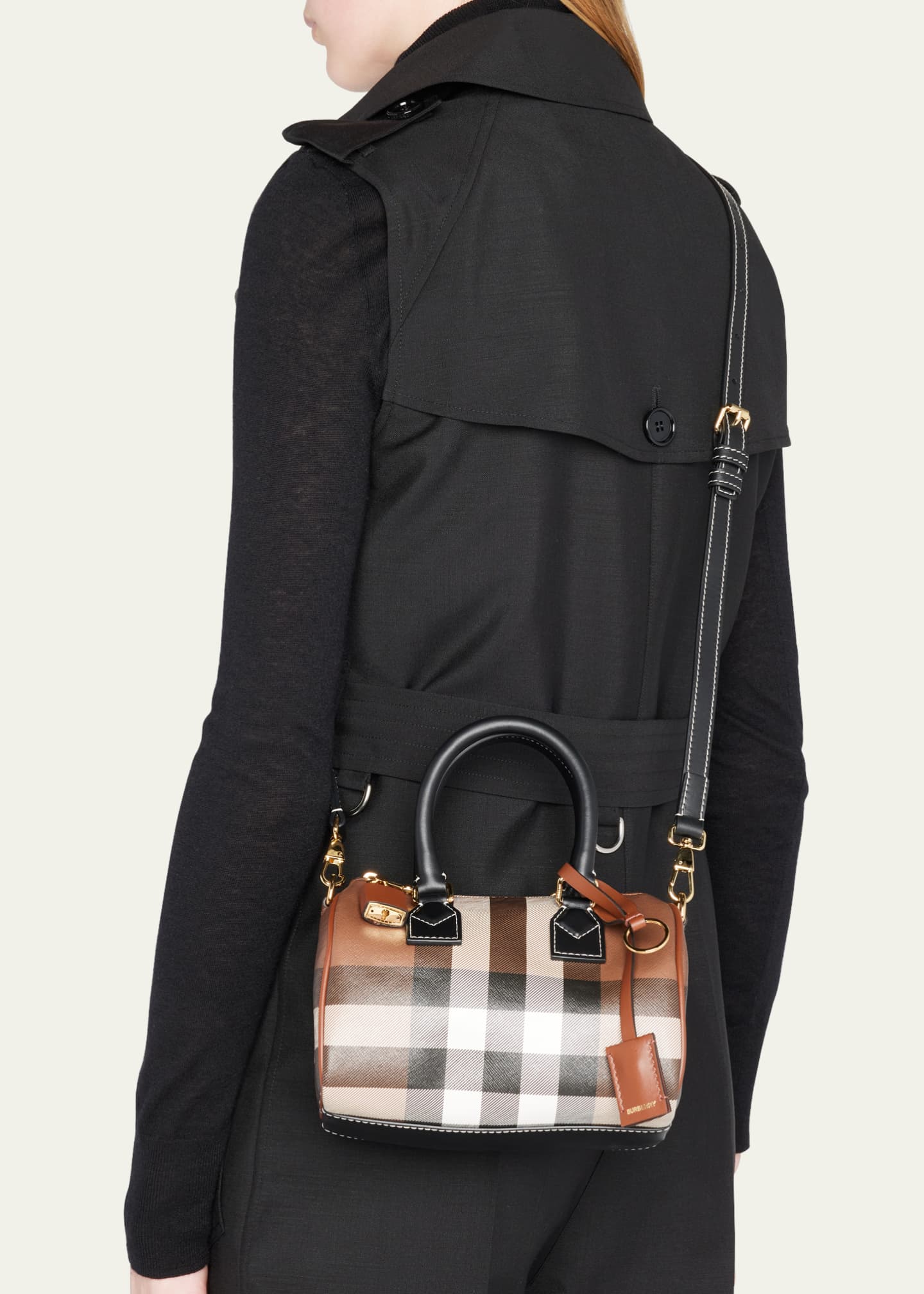 Check E-Canvas Bowling Top-Handle Bag