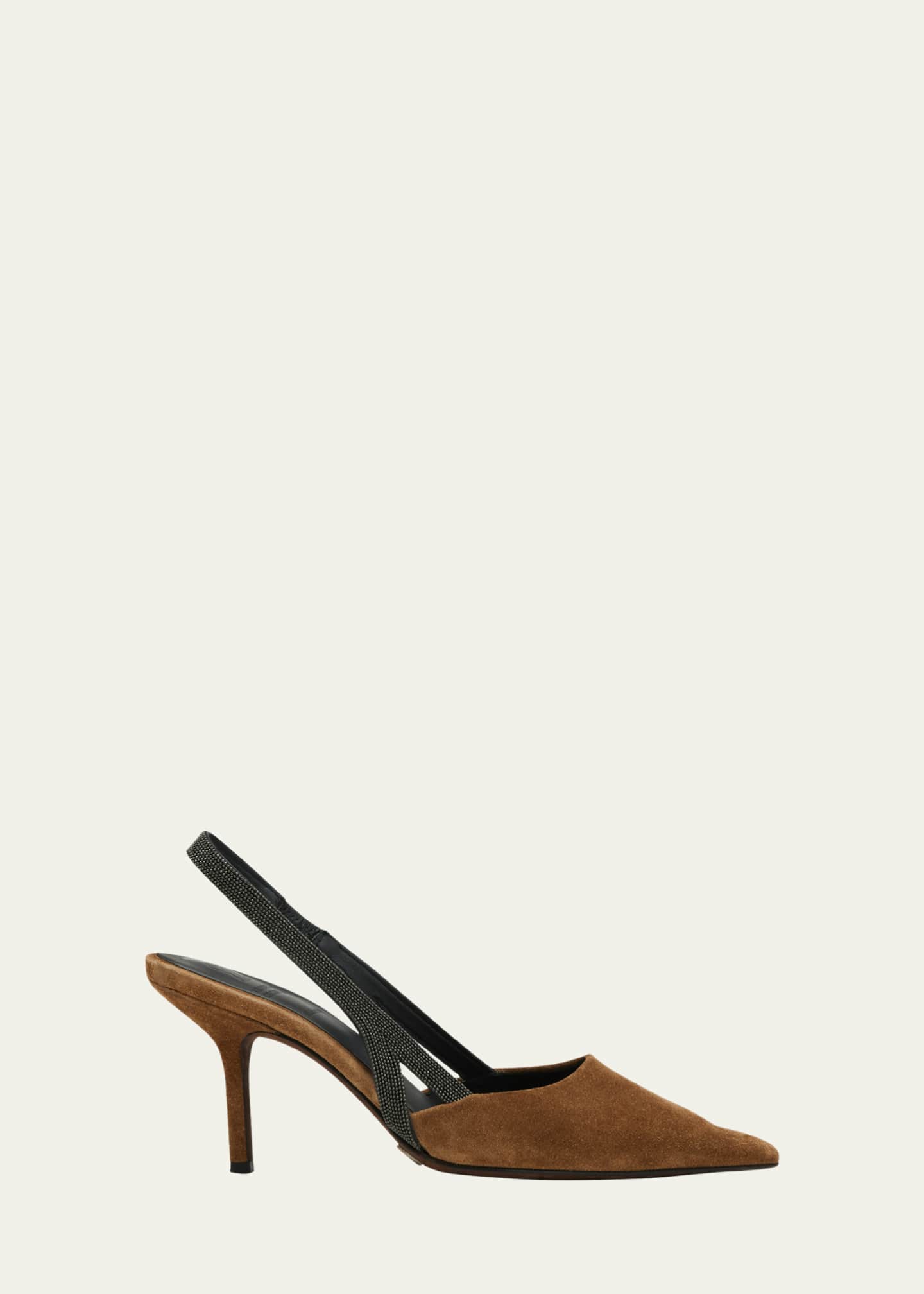 Brunello Cucinelli Suede Monili Slingback Pumps Bergdorf Goodman