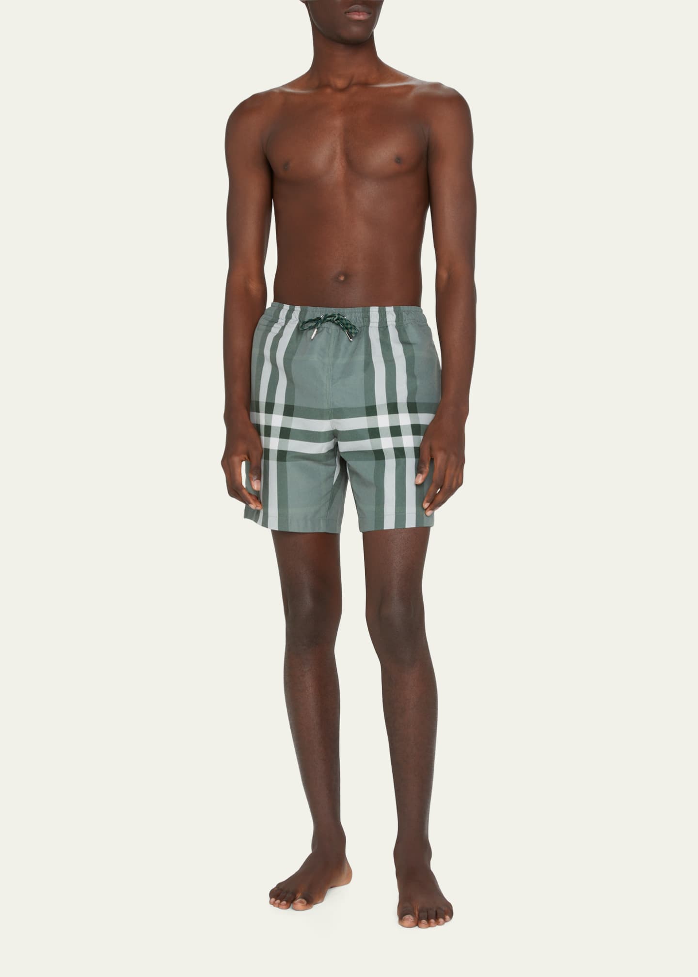 Burberry Men's Martin Check Swim Shorts Bergdorf Goodman