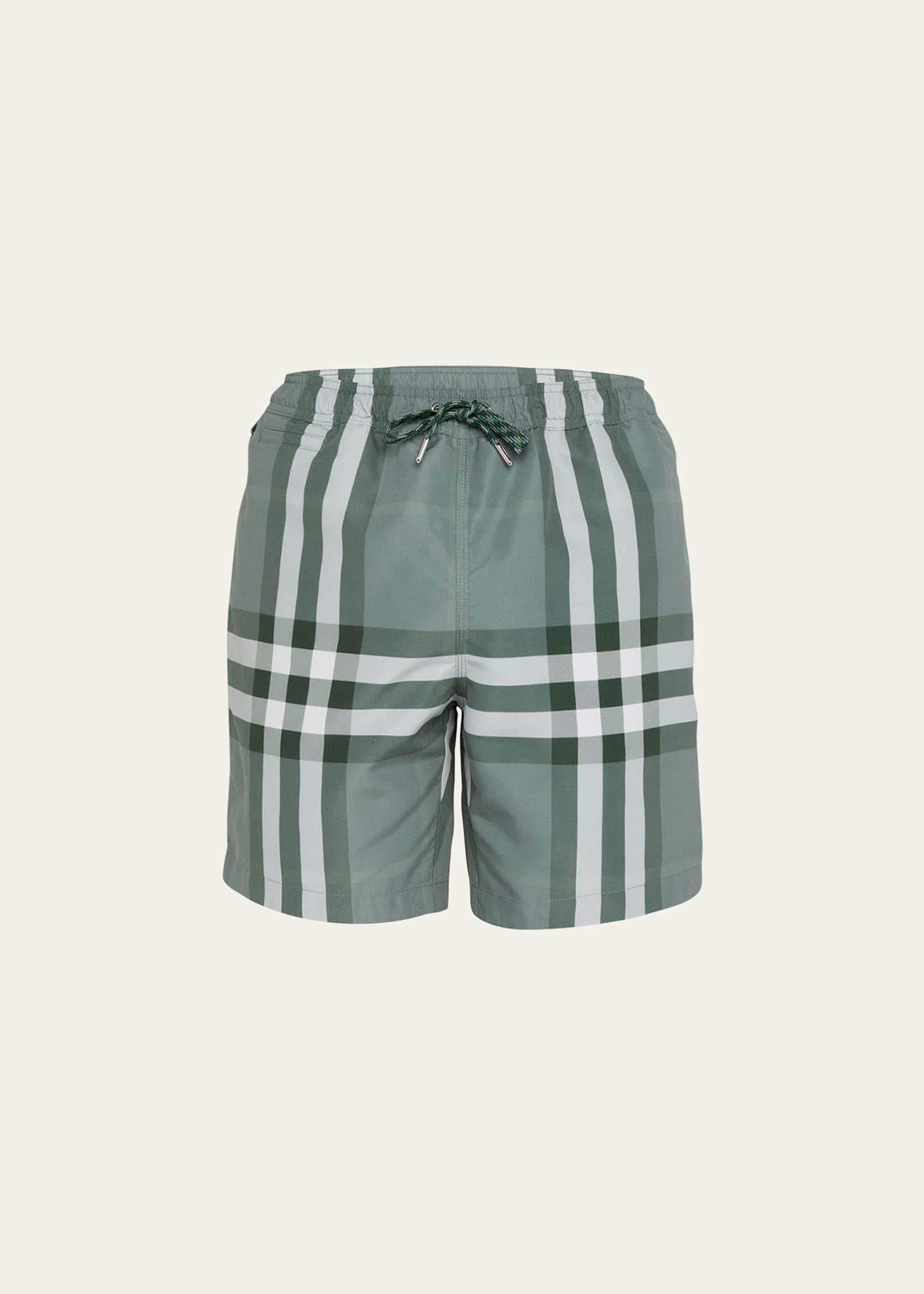 Burberry Men's Martin Check Swim Shorts Bergdorf Goodman