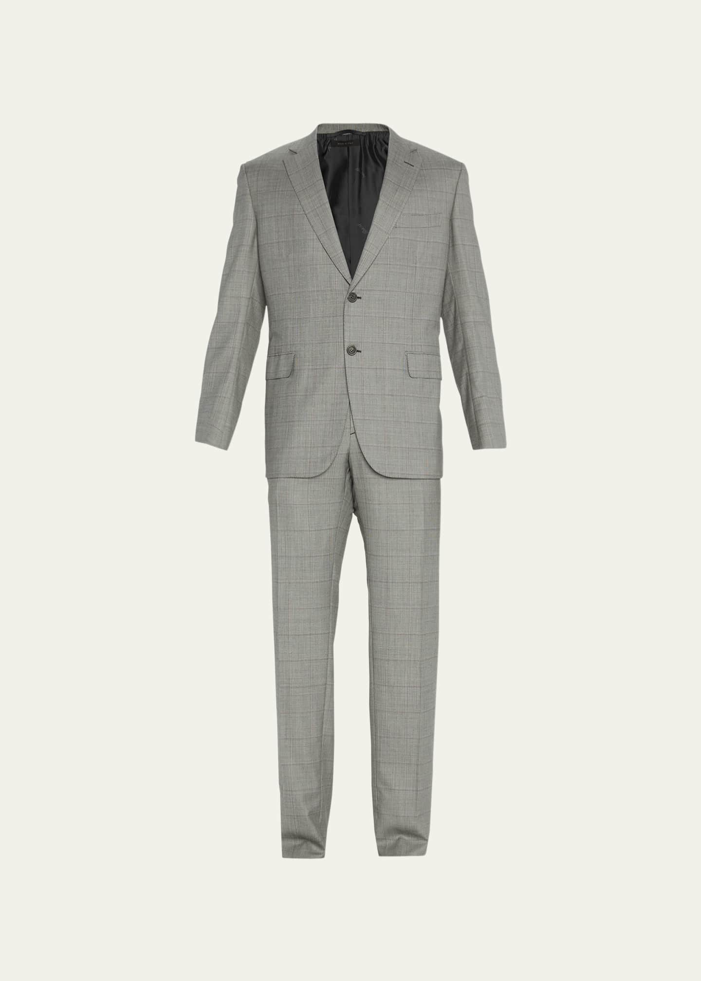 Brioni Men's Windowpane Wool Suit - Bergdorf Goodman