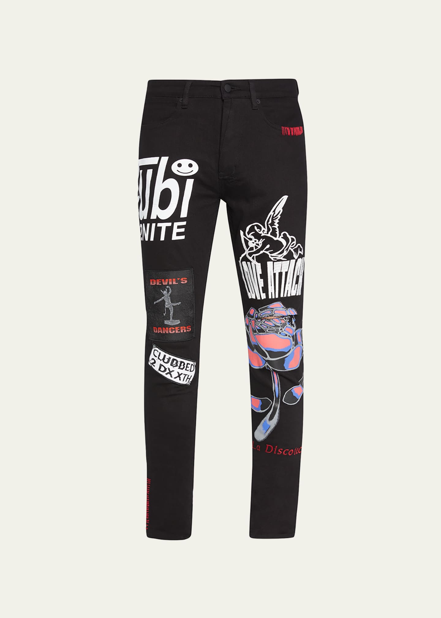 Ksubi Men's Van Winkle Rose Graphic Skinny Jeans Bergdorf Goodman