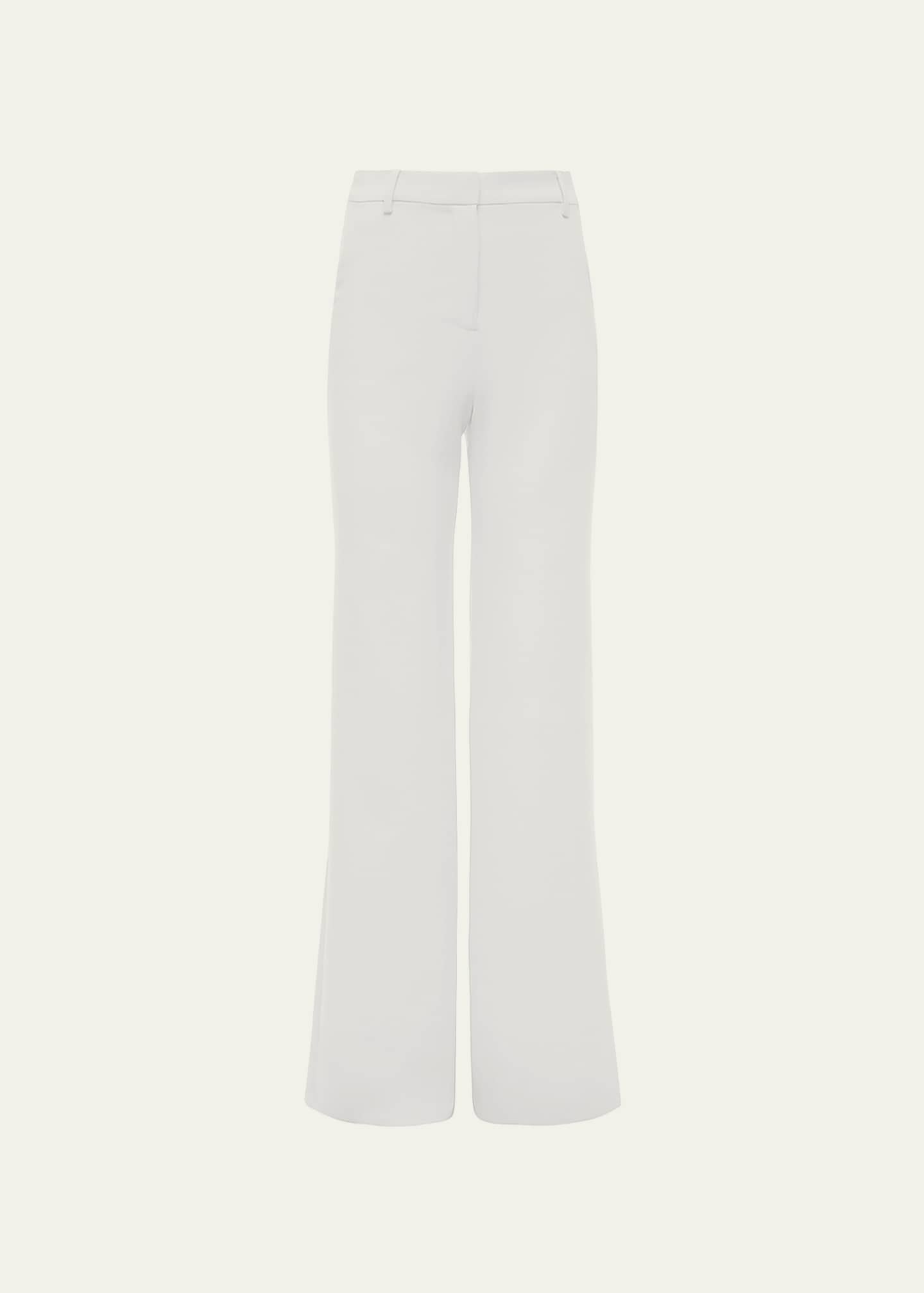 White crepe shop pants