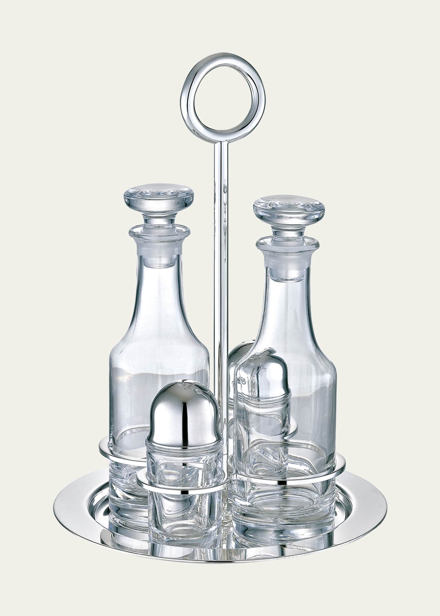 Christofle Vertigo Silver-Plated Oil & Vinegar Cruet Set with Stand Image 2 of 2